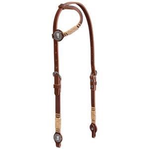 Weaver Slip Ear Headstall with Rawhide and Conchos