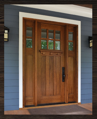 TIFFANY 6-LITE TDL ARCH TOP MAHOGANY DOUBLE ENTRY DOOR WITH CLEAR...