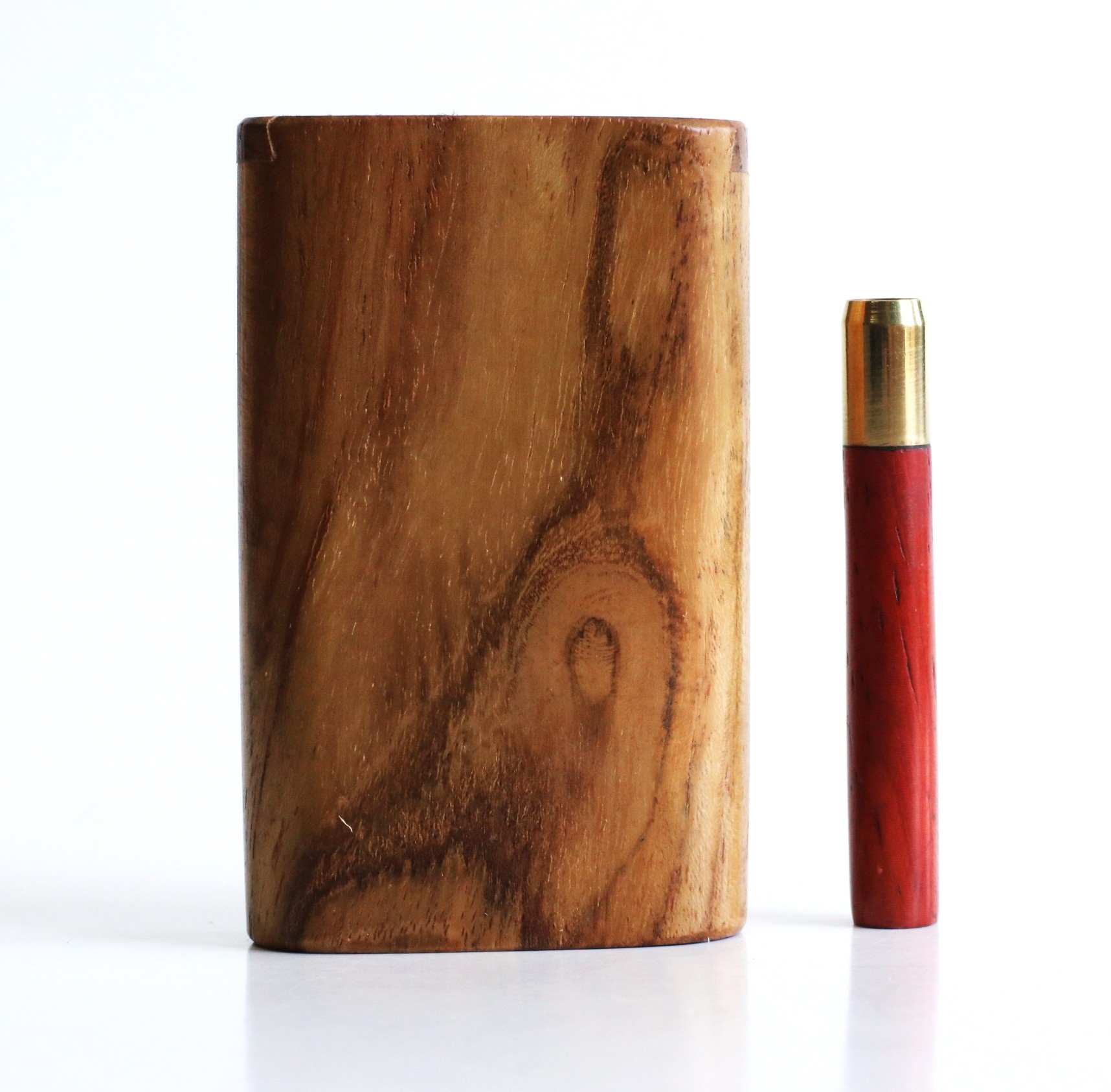 Teak Wood Dugout & One Hitter-3" Slider Lid-American Crafted Stash Box-one of a kind
