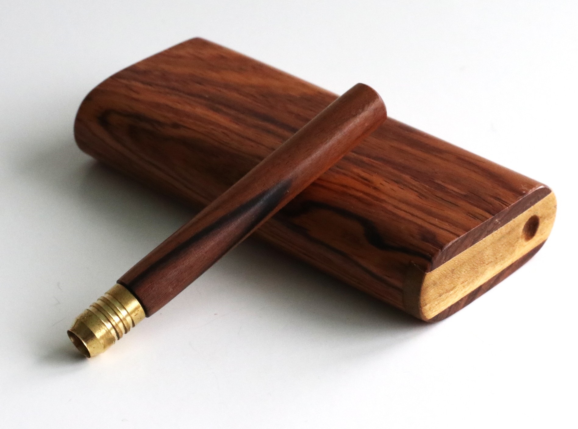 Honduras Slider Lid Dugout & One Hitter-Classy Handcrafted American Stash Box