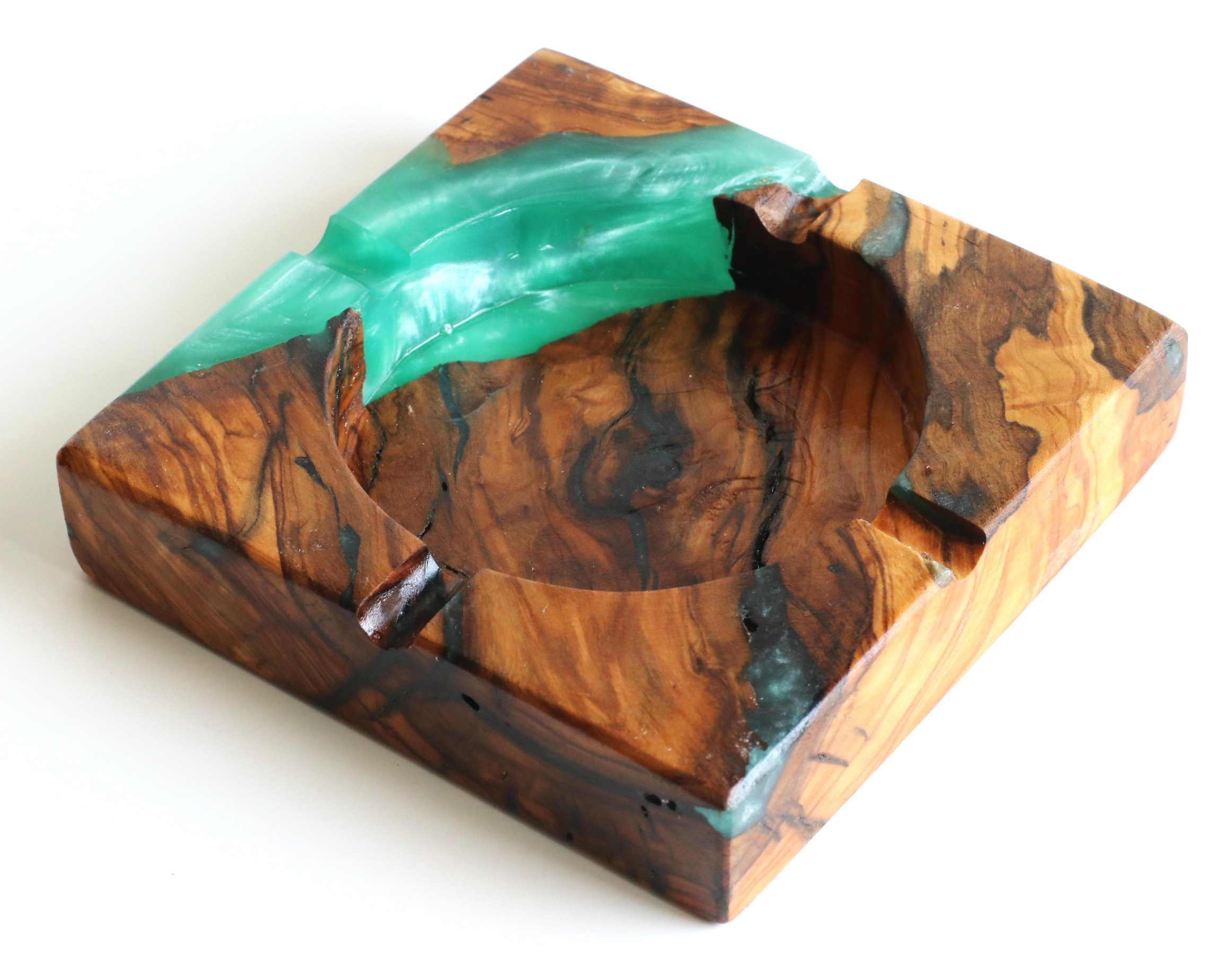 Olive Wood Ashtray-Tunisian Art Piece-World Class Gift