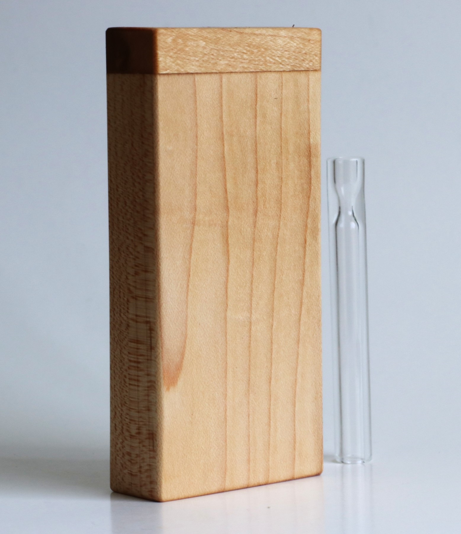4" Maple Wood Dugout- Premier Stash Box with One Hitter & Stash Cleaner