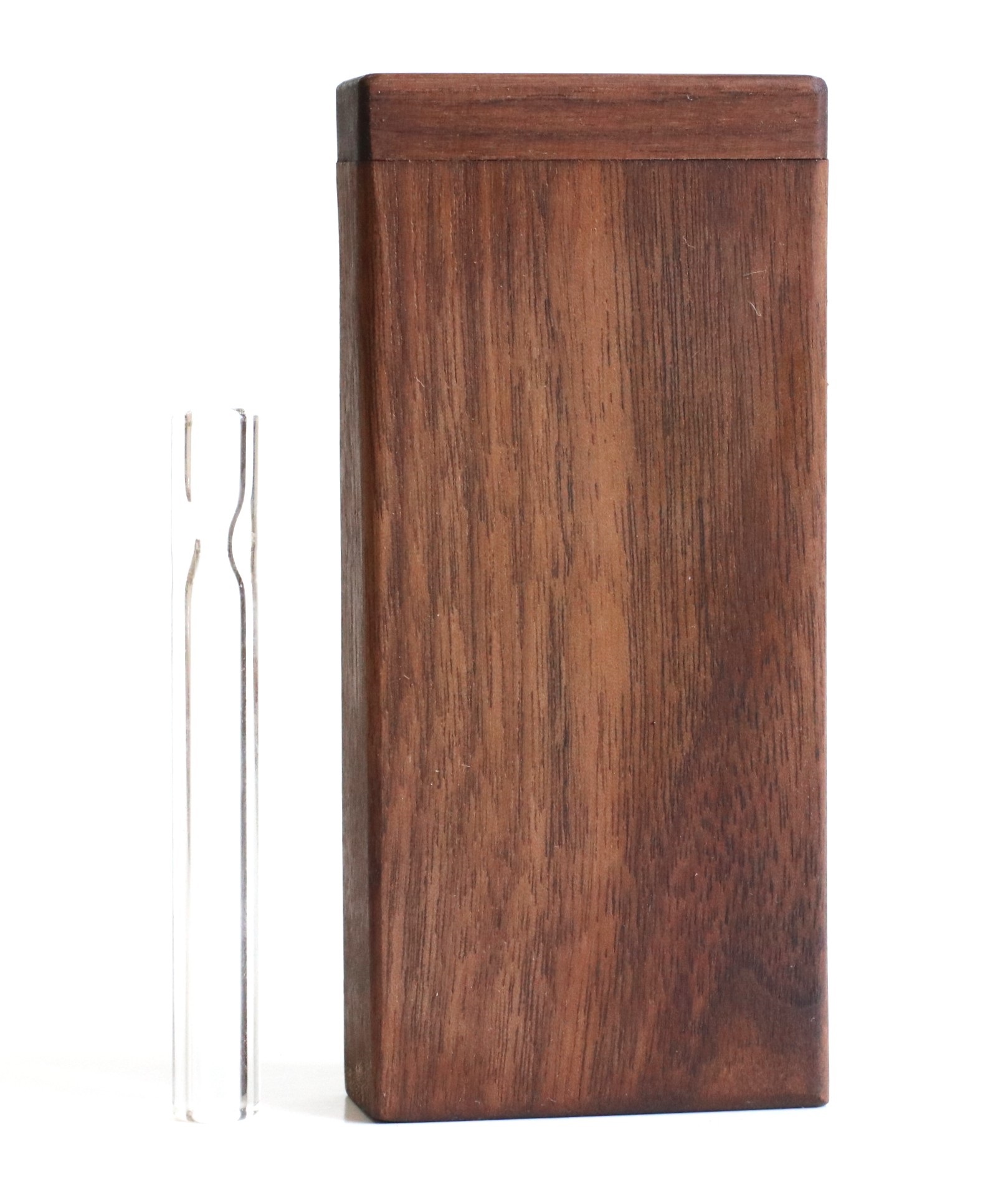 4" Walnut Wood Dugout-Premium Stash Box with One Hitter & Stash Cleaner