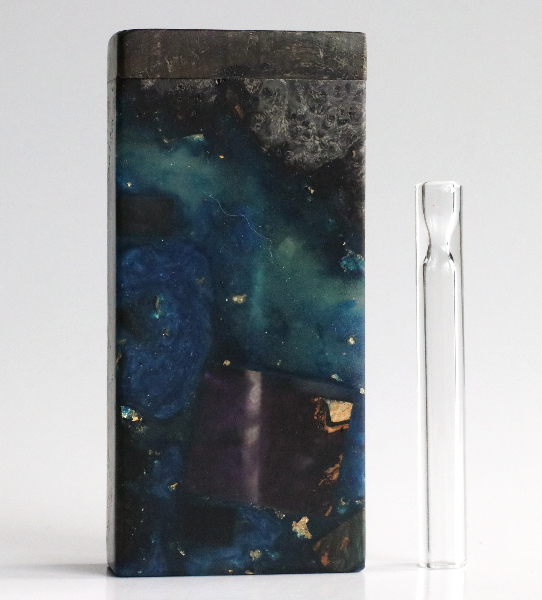 Galaxy Burl Futo Stash Box- Out of this World Wood Dugout- 4" Burled Wood- Best Quality