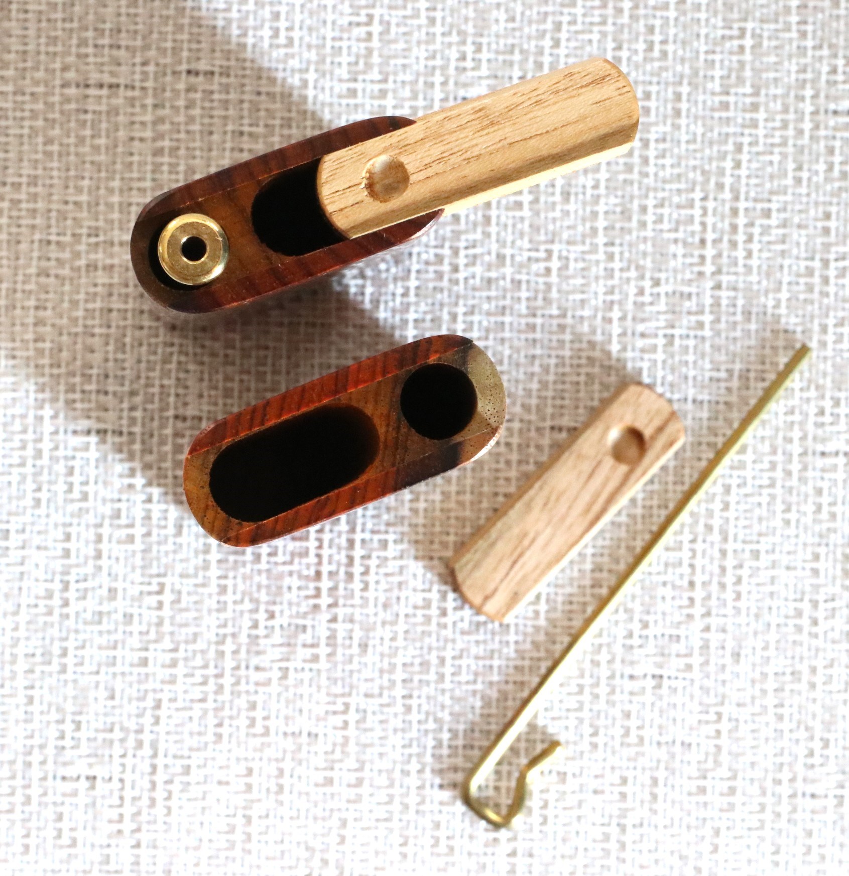 Cocobolo Slider Lid Dugout & One Hitter-Classy Handcrafted American Stash Box