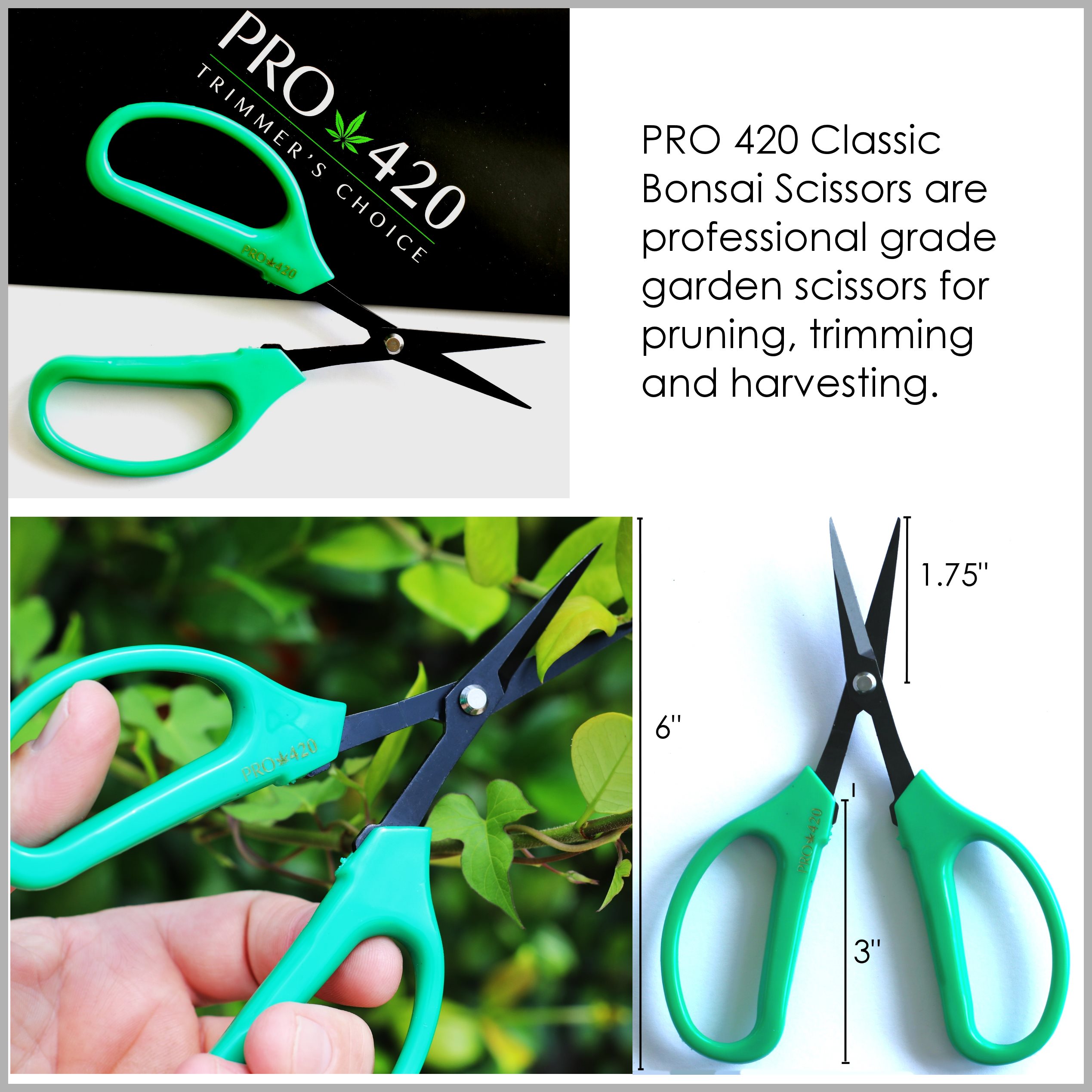 PRO 420 Classic Scissors-Professional grade scissors for trimming plants-Bud Trimming Bonsai Scissors - Classic Bonsai Scissors