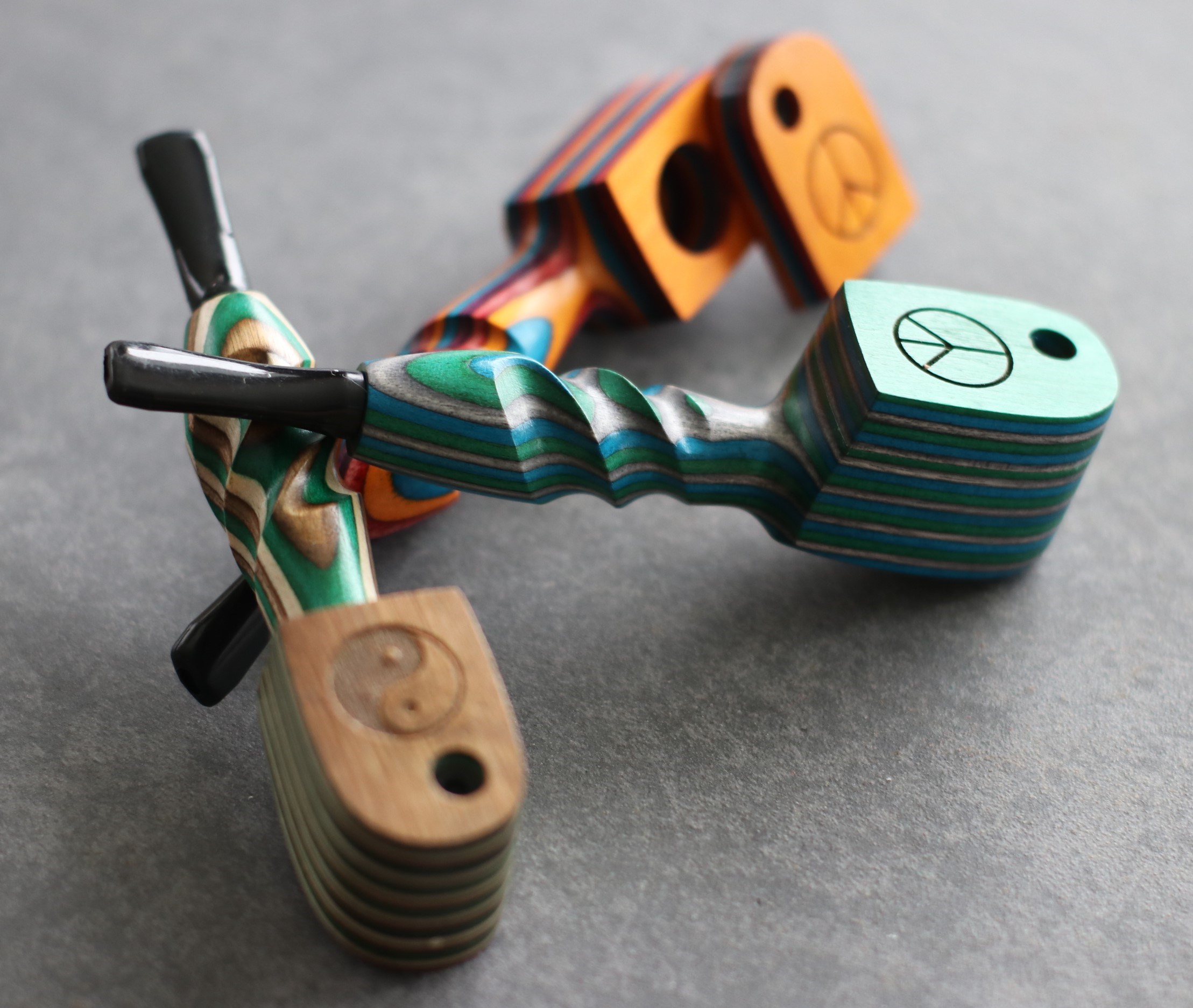 4.5" Swivel Lid Concert Pipe- LAS44-Handcrafted Wood Pipe with stem - Exotic Wood Pipes