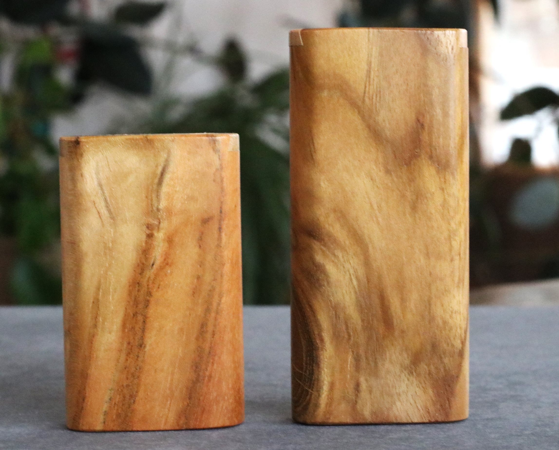 Teak Slider Lid Dugouts & One Hitter Pipe- American Handcrafted Stash Box - Wood Dugout & One Hitter Pipe