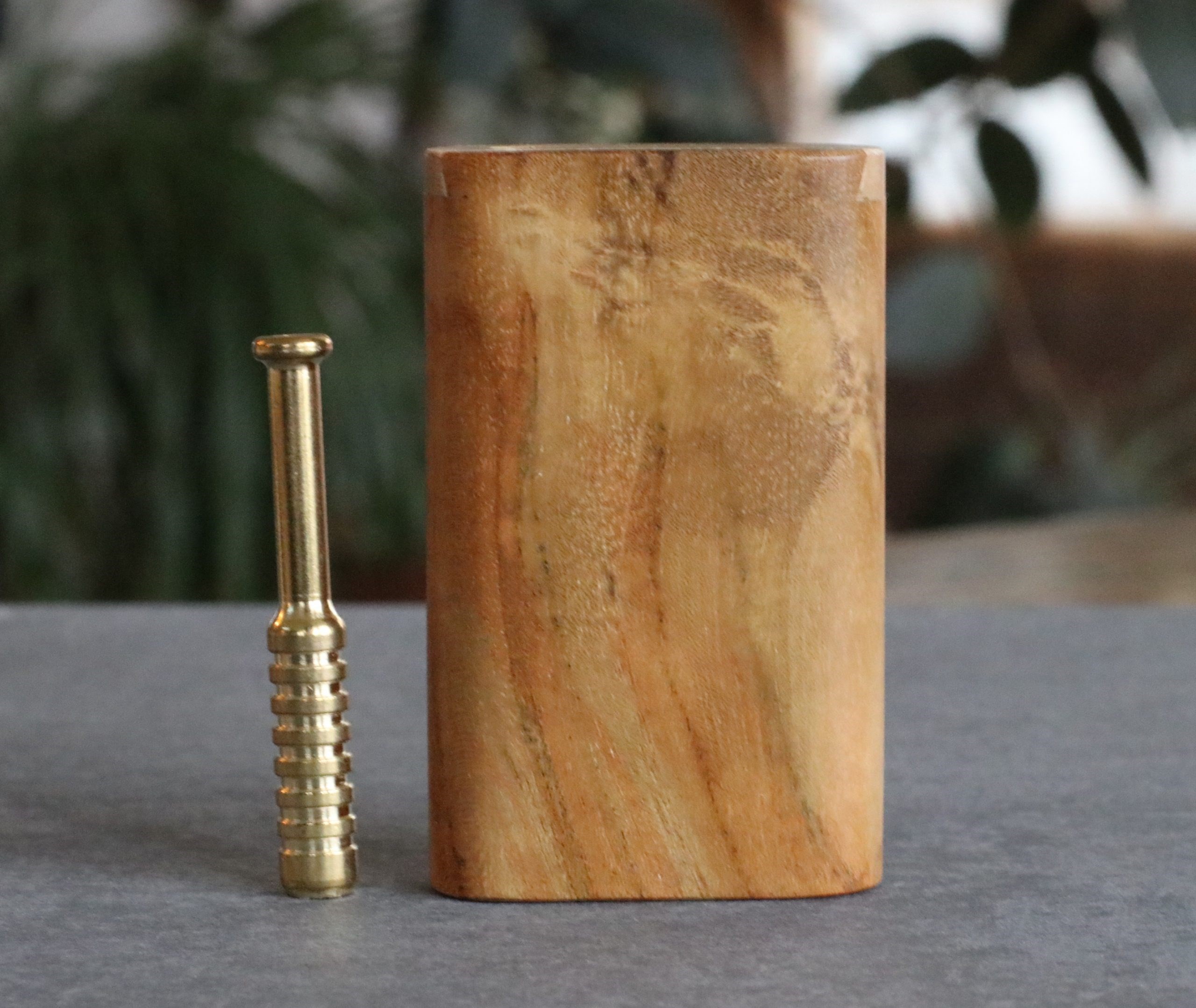 Teak Slider Lid Dugouts & One Hitter Pipe- American Handcrafted Stash Box