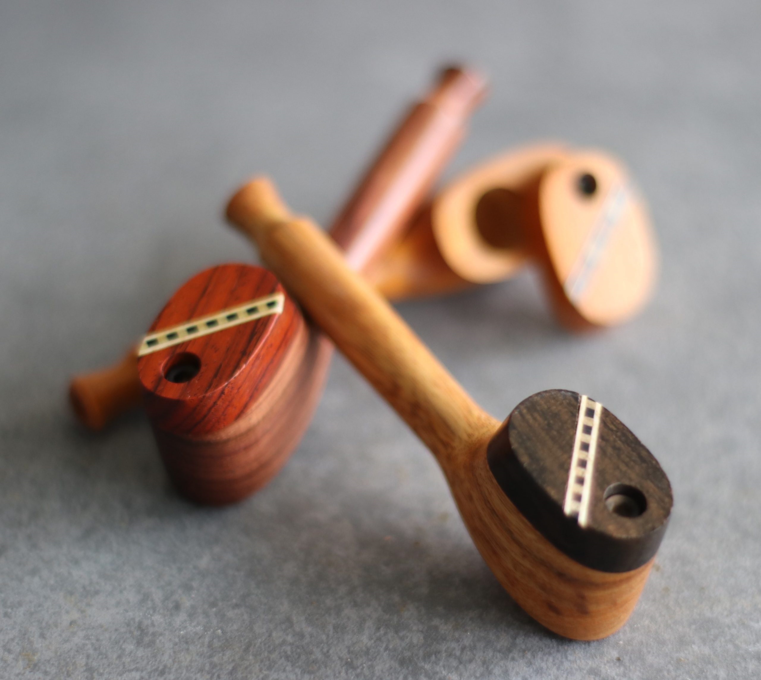 3.5" Exotic Wood Pipe- Z4 SWIVEL INLAY American Crafted Smoking Pipe - Exotic Wood Pipes