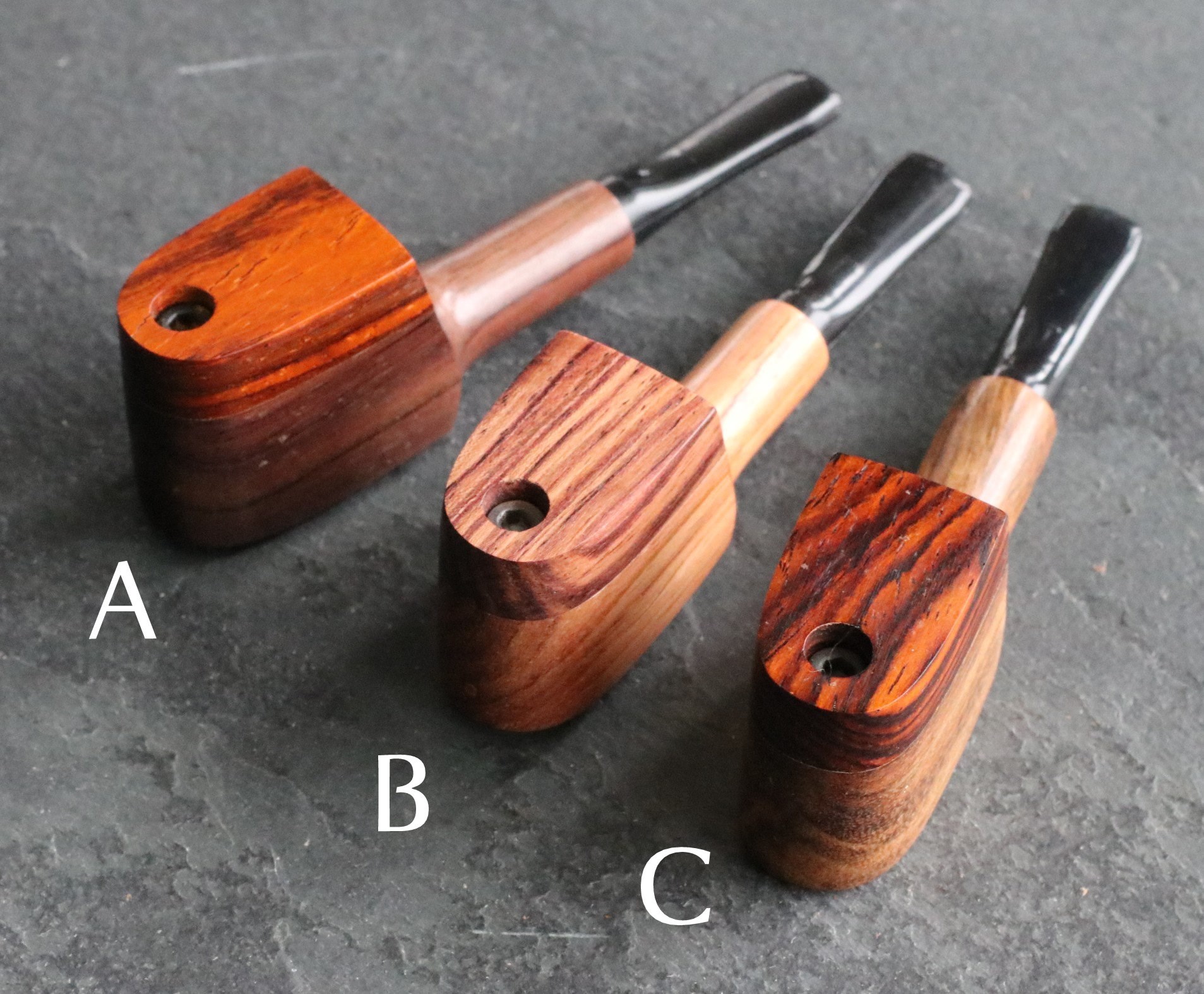 3.25" Handcrafted Exotic Wood Pipe with Swivel Lid-MUPCAP- American Made Pipe - Exotic Wood Pipe