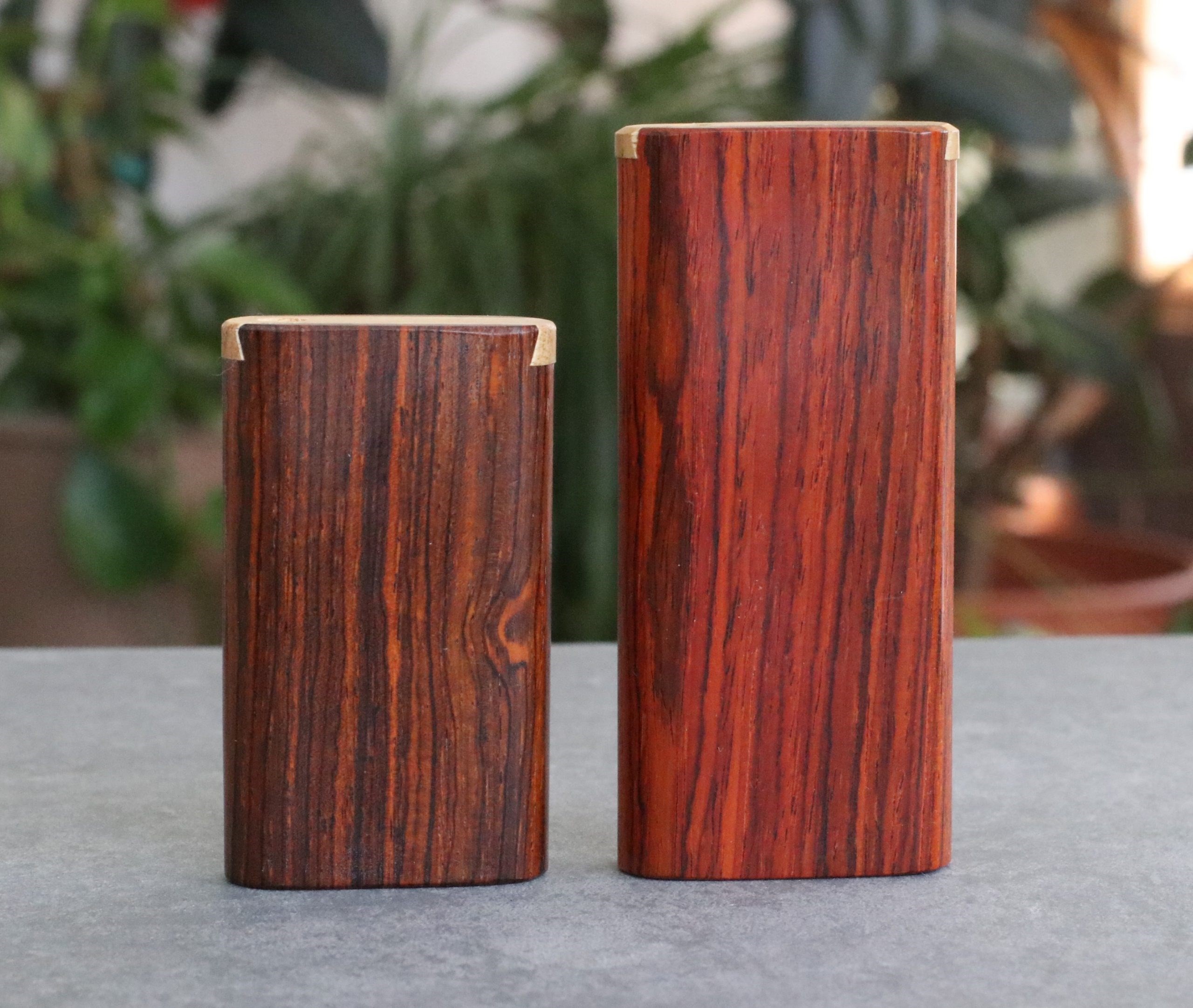 Cocobolo Wood Dugouts and One Hitters- Slider Lid-Handcrafted Functional Art