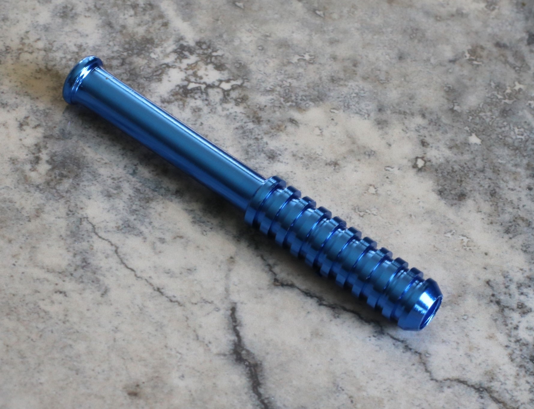 3" Color Ribbed One Hitter Pipes-Designed for 4" Dugouts-Multiple Colors - Ribbed Metal Pipe