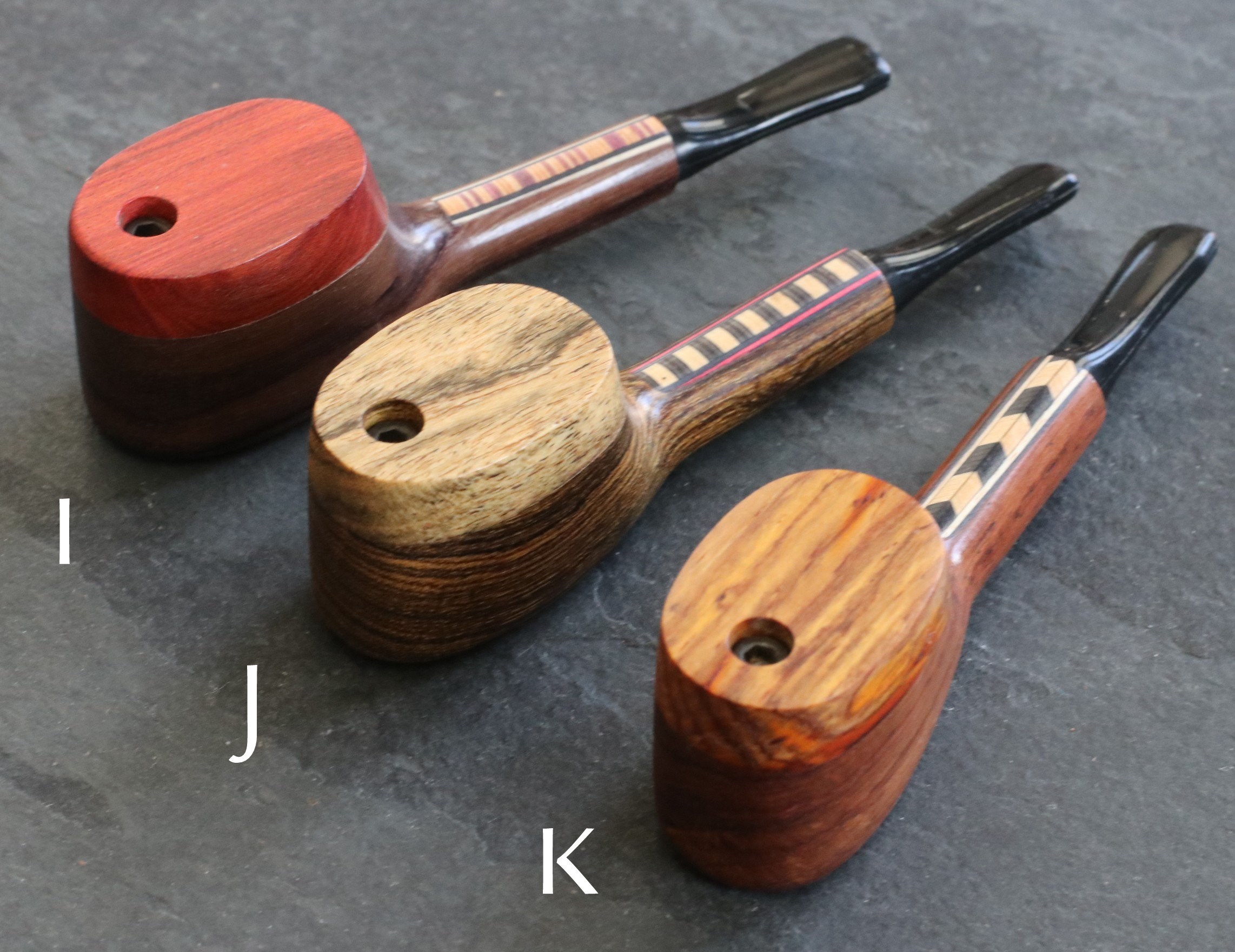 4" Exotic Wood Pipe- L56 TRIBAL- American Crafted Swivel Lid Wood Smoking Pipe - Exotic Wood Swivel Lid Pipes