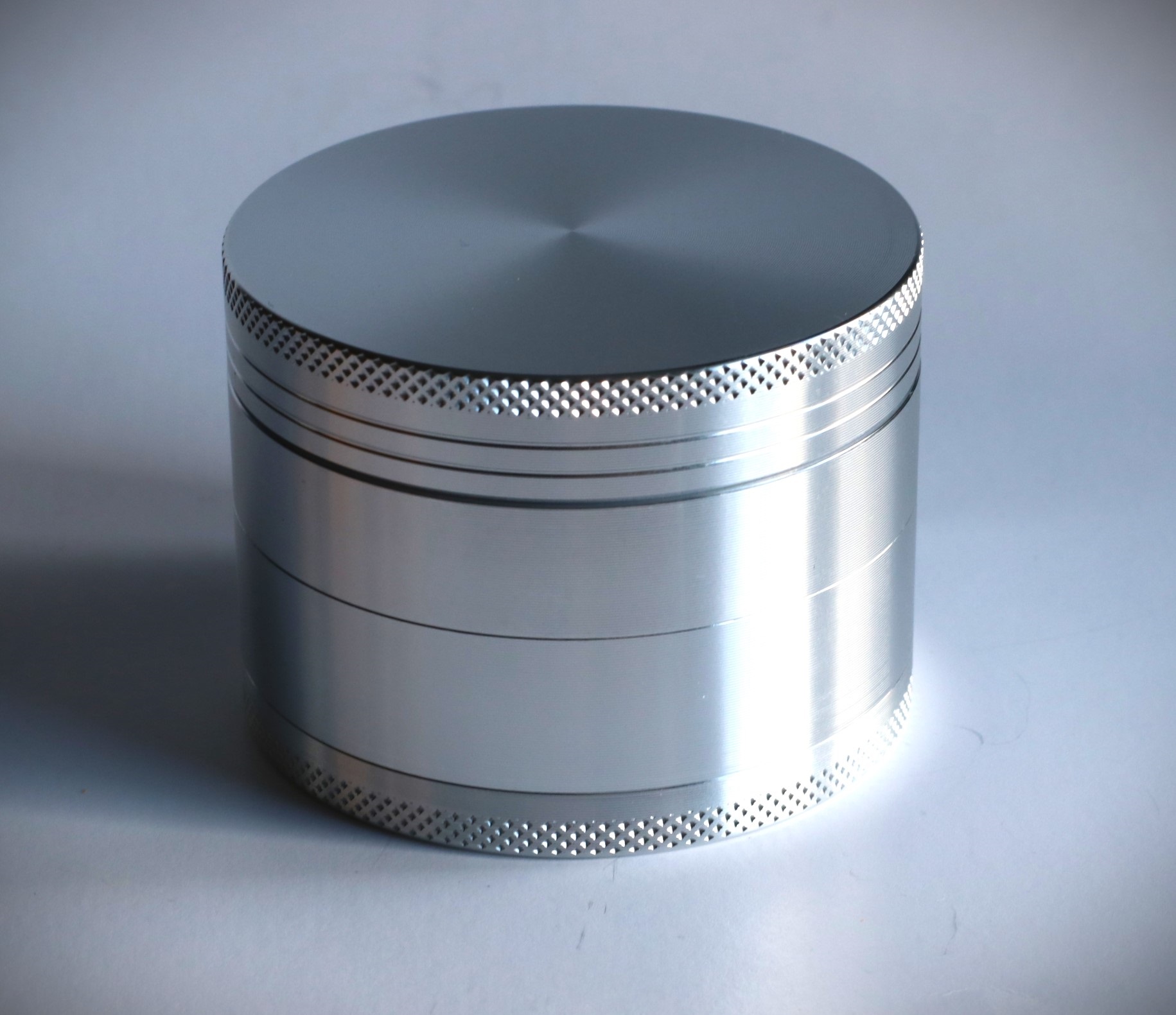 2.5" Silver Professional Grade Dried Herb Grinder- 4pc-Magnetic Lid-Filter-Sharp Grinder for Dried Herbs - Marijuana Grinder