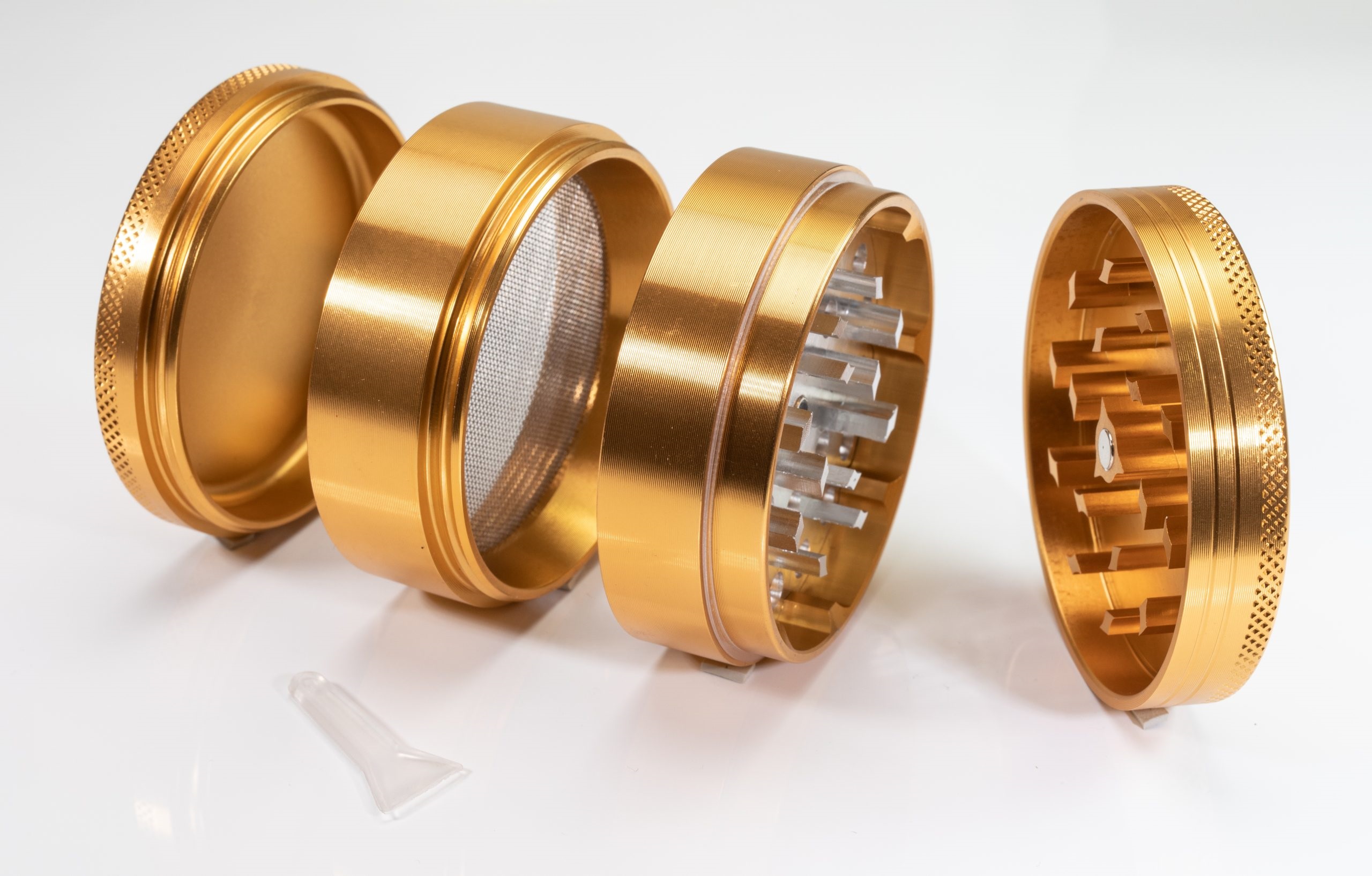 Gold Herb Grinder- 2.5" 4 Piece Professional Grade herb Grinder