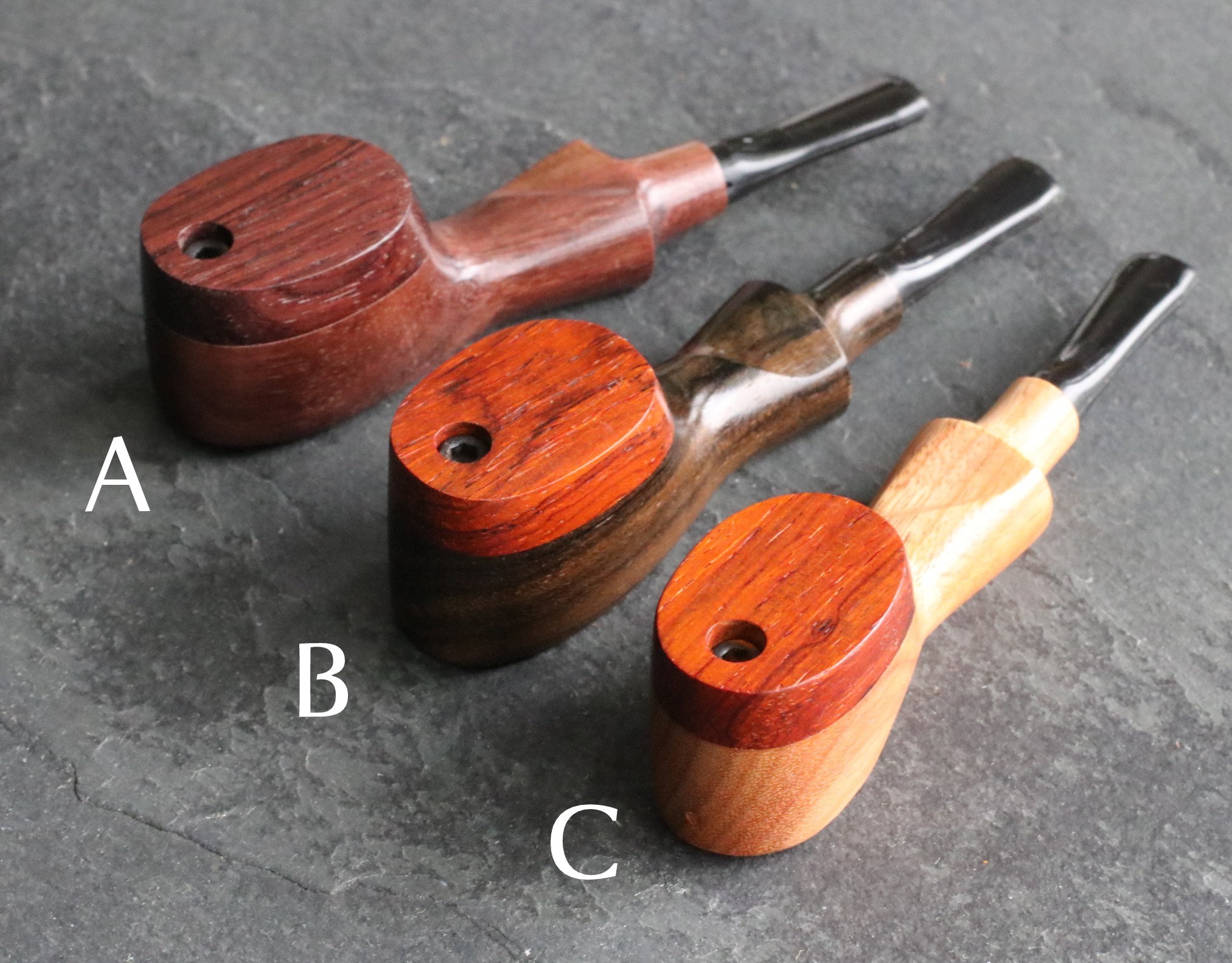4" Exotic Wood Pipe-L34 ETCH BODY- Swivel Lid- Perfect Gift for Smokers - Exotic Wood Pipe