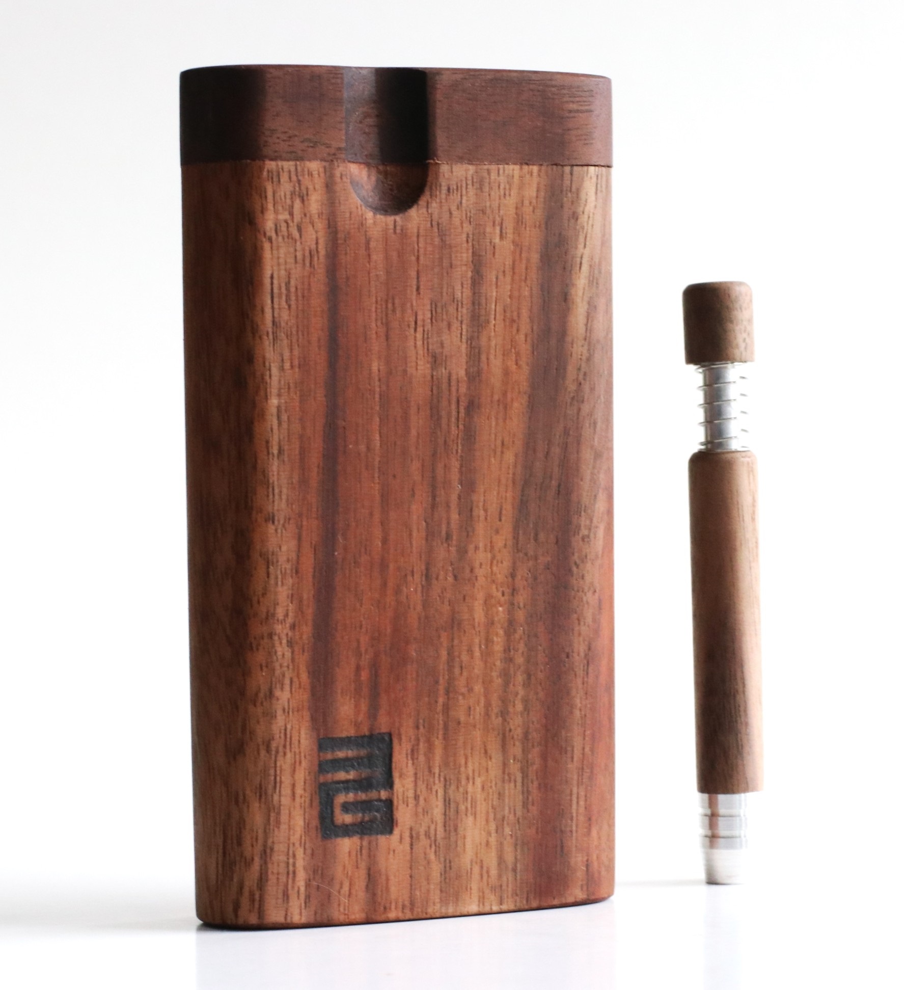 4" Black Walnut Dugout & Spring Loaded Walnut One Hitter-Perfect Match - Diamond Wood Dugout
