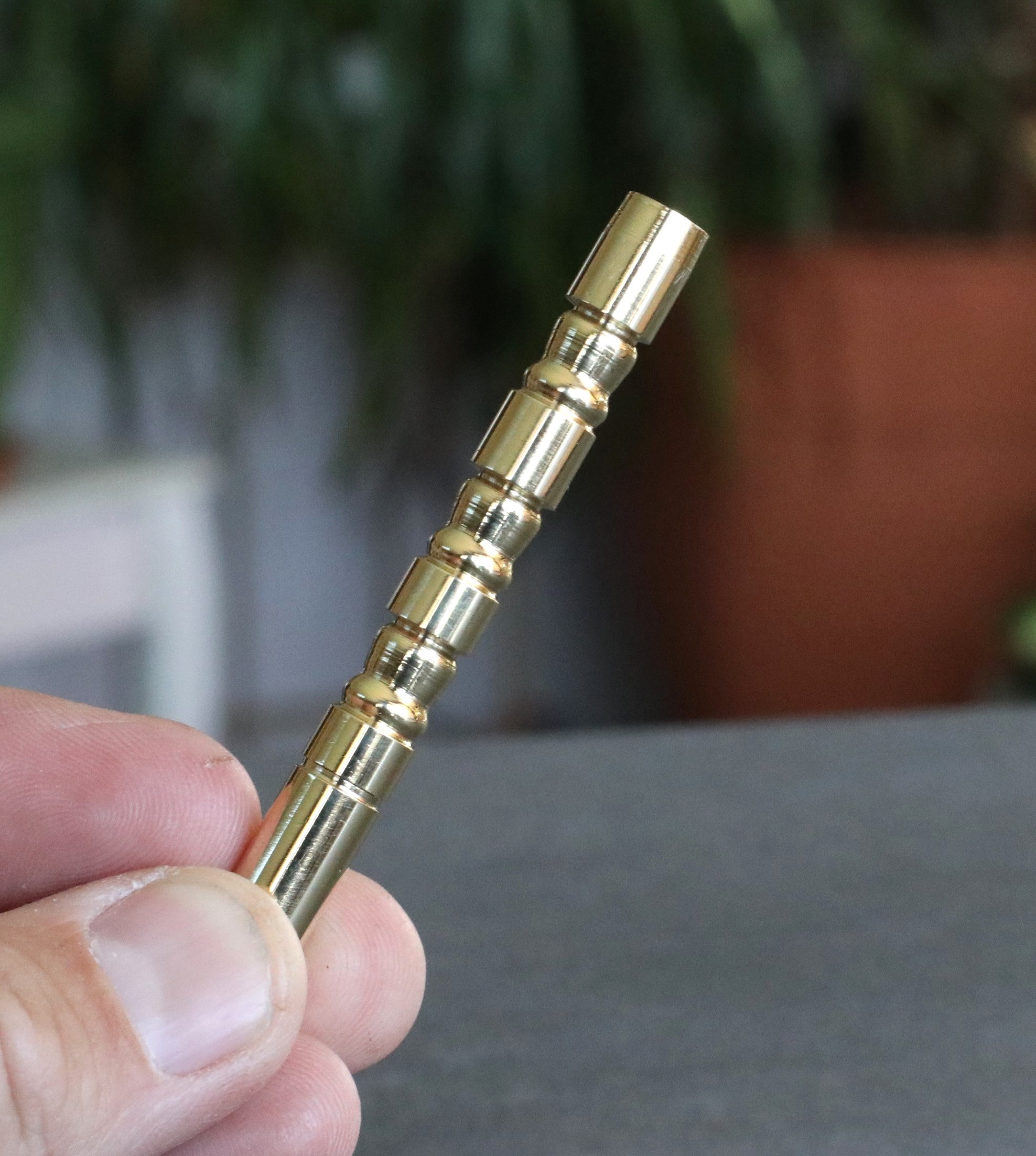 3" Brass One Hitters- Taj Mahal Decorative Solid Brass Pipe - Brass One Hitter Pipe