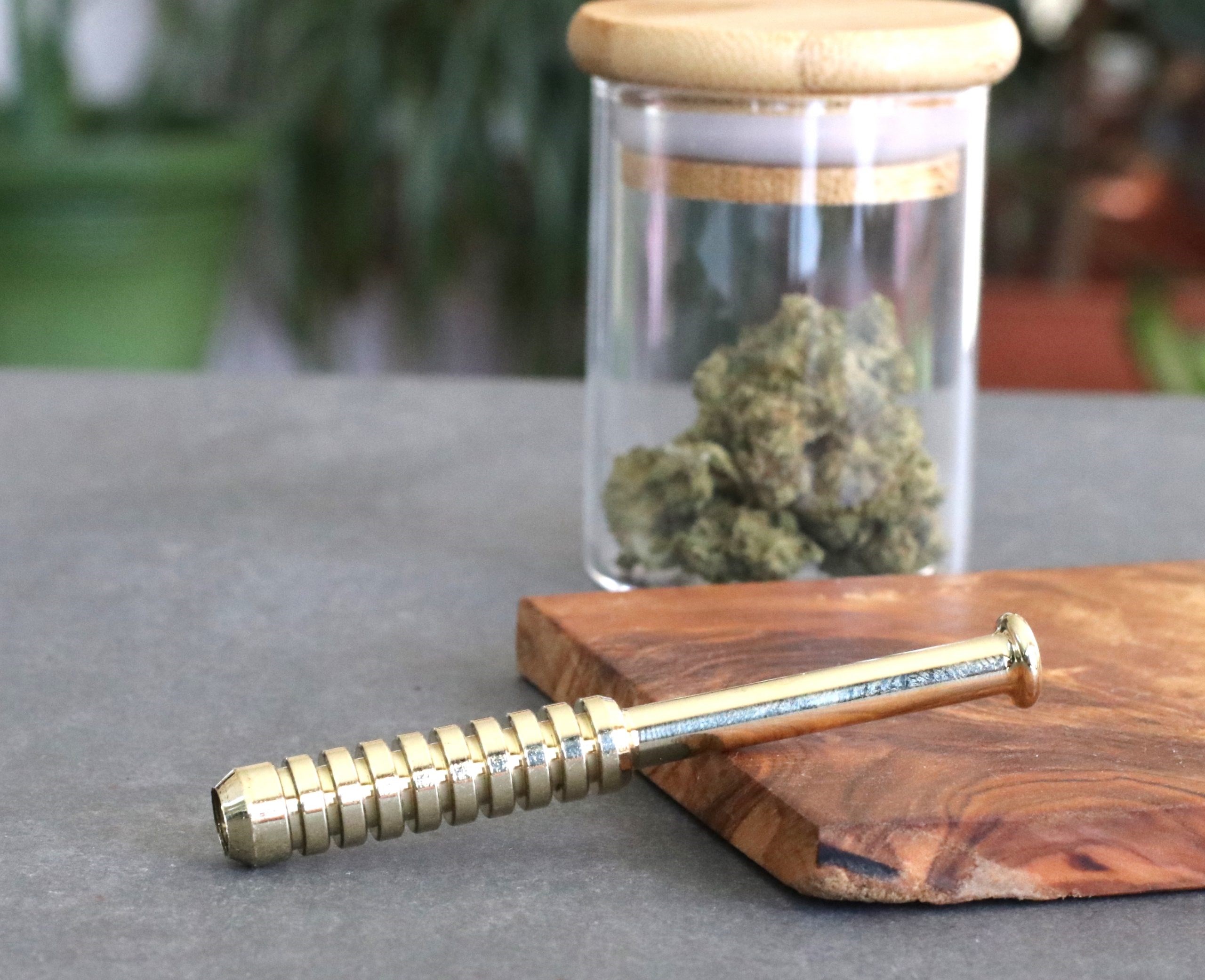 2" Brass One Hitter Pipe- The Original Ribbed Brass Bat for 3" Dugouts - Brass One Hitter Pipe