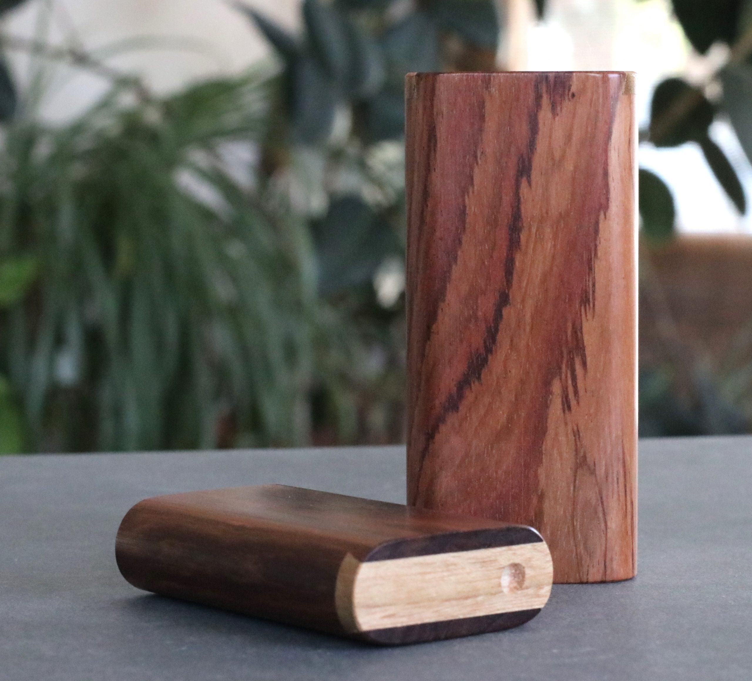 3" & 4" Honduras Wood Dugouts-  Slider Lid- One Hitter of your Choice - Honduras Dugout Stash Box