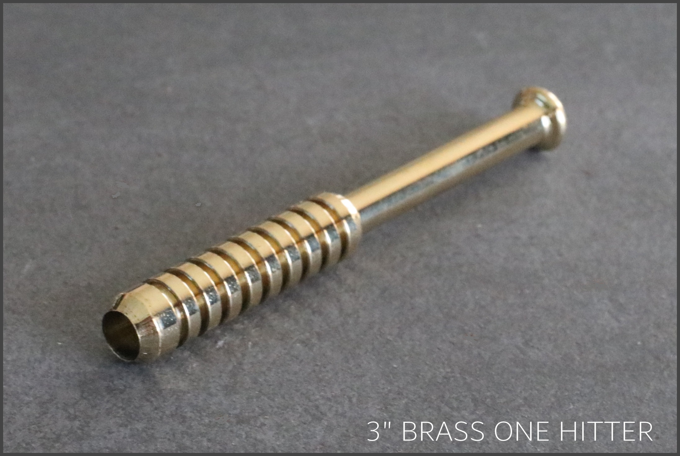 3" Brass One Hitter Pipe-Ribbed Old School Classic for 4" Dugouts - Brass One Hitter Pipes