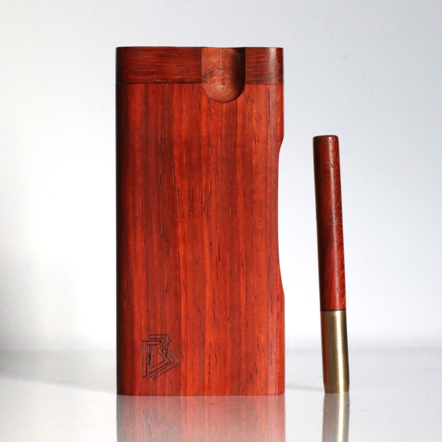 4" Padauk Dugout & One Hitter Pipe-Branded Dugouts-American Crafted Stash Box - Wood Dugout
