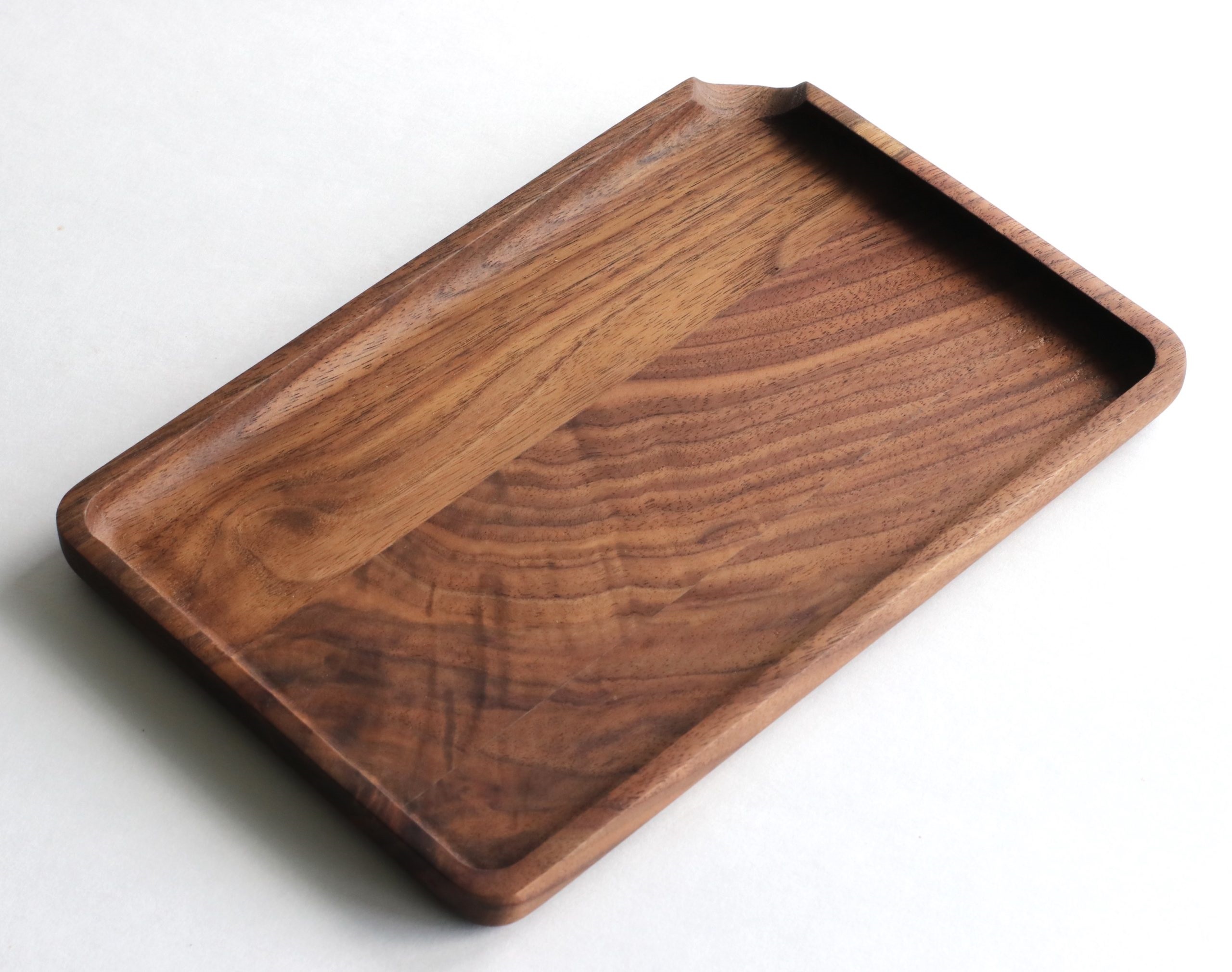 Walnut Rolling Tray-9 x 6-Small Handcrafted Wood Tray - Walnut Rolling Tray-9 x 6