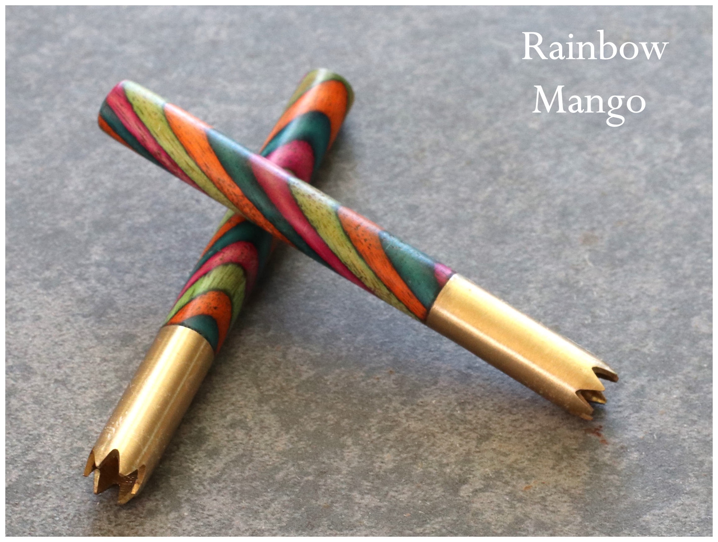 3" Brass One Hitter Pipes-Rainbow Mango