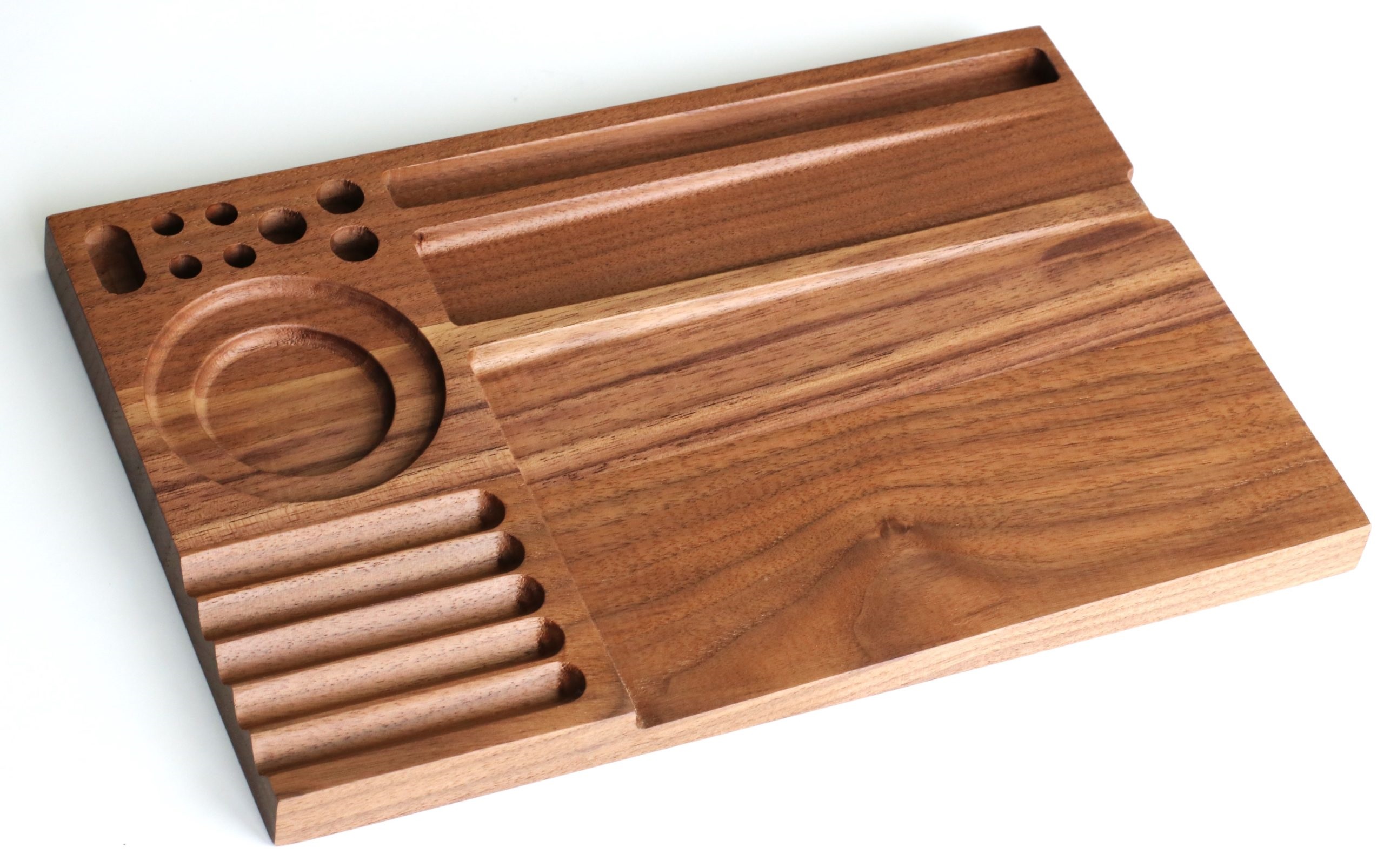 Handcrafted Walnut Wood Rolling Tray-MODEL 2- Large Stylish Tray for smoker's