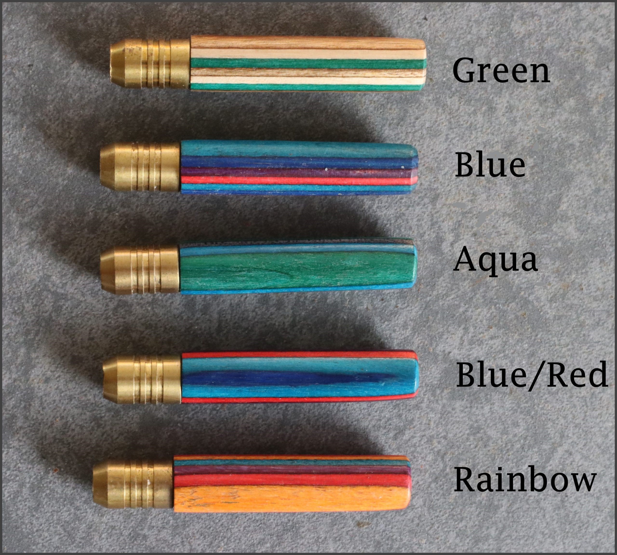 2" Rainbow Color One Hitters - 2' Rainbow Wood & Brass Pipes