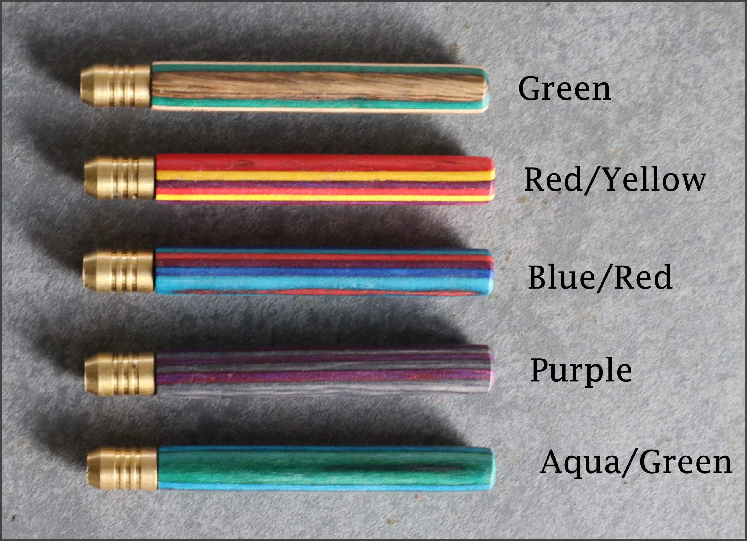 3" Colorful Rainbow Wood Pipes with Brass Bowl-Handcrafted Wood Smoking Pipes - 3' Rainbow Wood & Brass Pipes