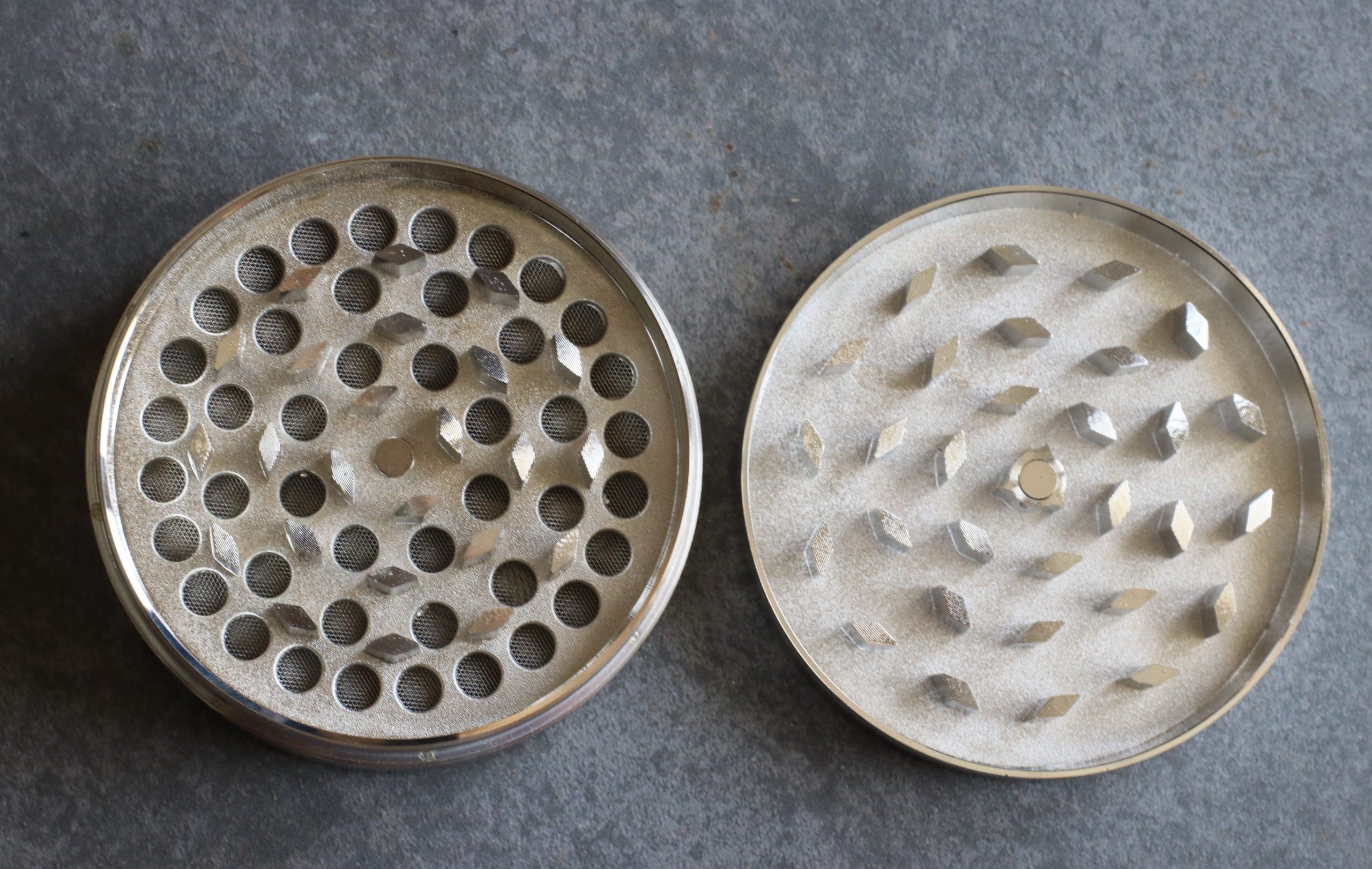 3" Professional Grade Herb Grinder- 3pc magnetic lid with screen- Top Quality-Silver - Professional Herb Grinder-3 Piece Metal-Silver