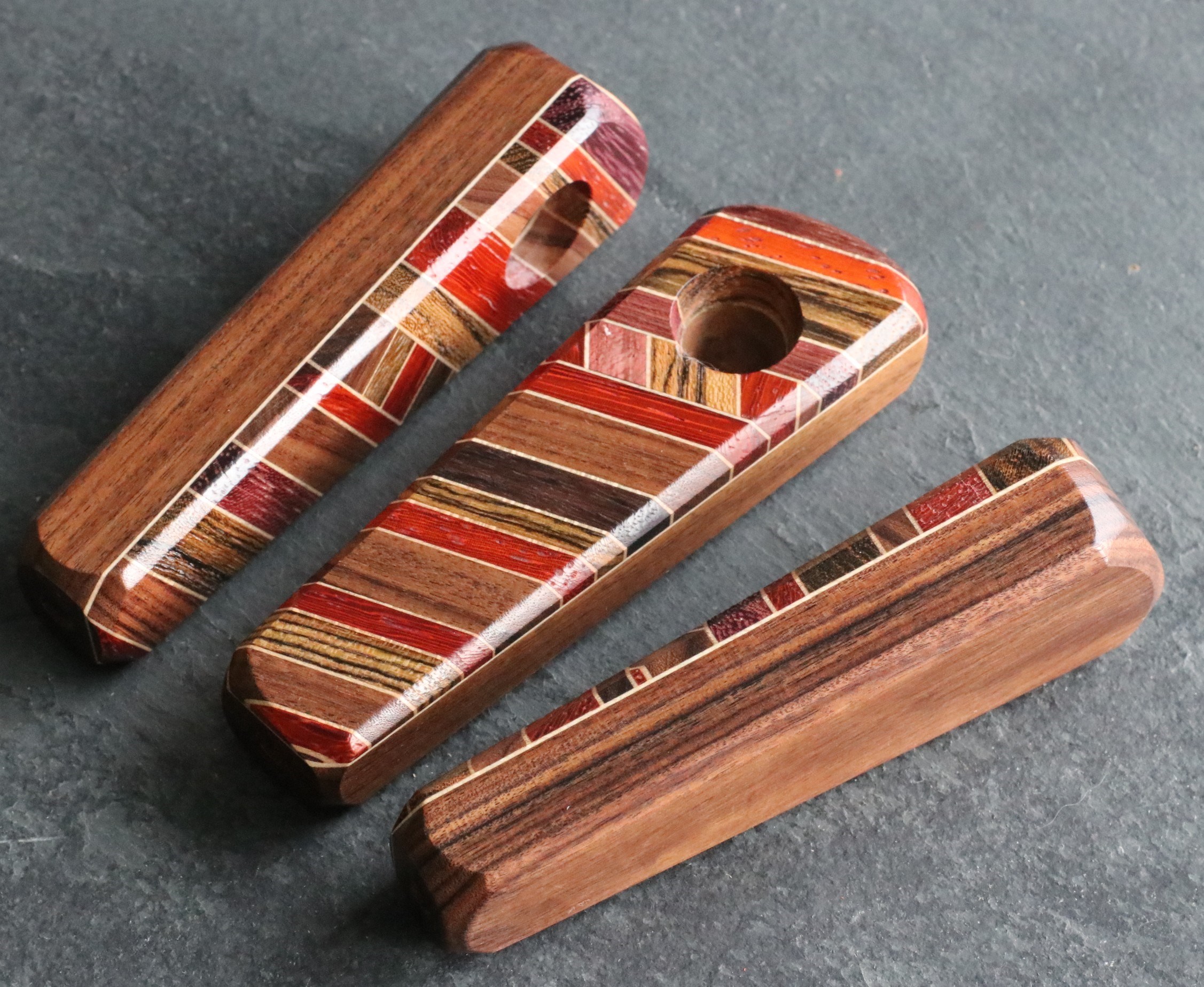 Exotic Wood Pipe-B32-3.75"-American Handcrafted Smoking Pipe - Crafted Wood Smoking Pipes