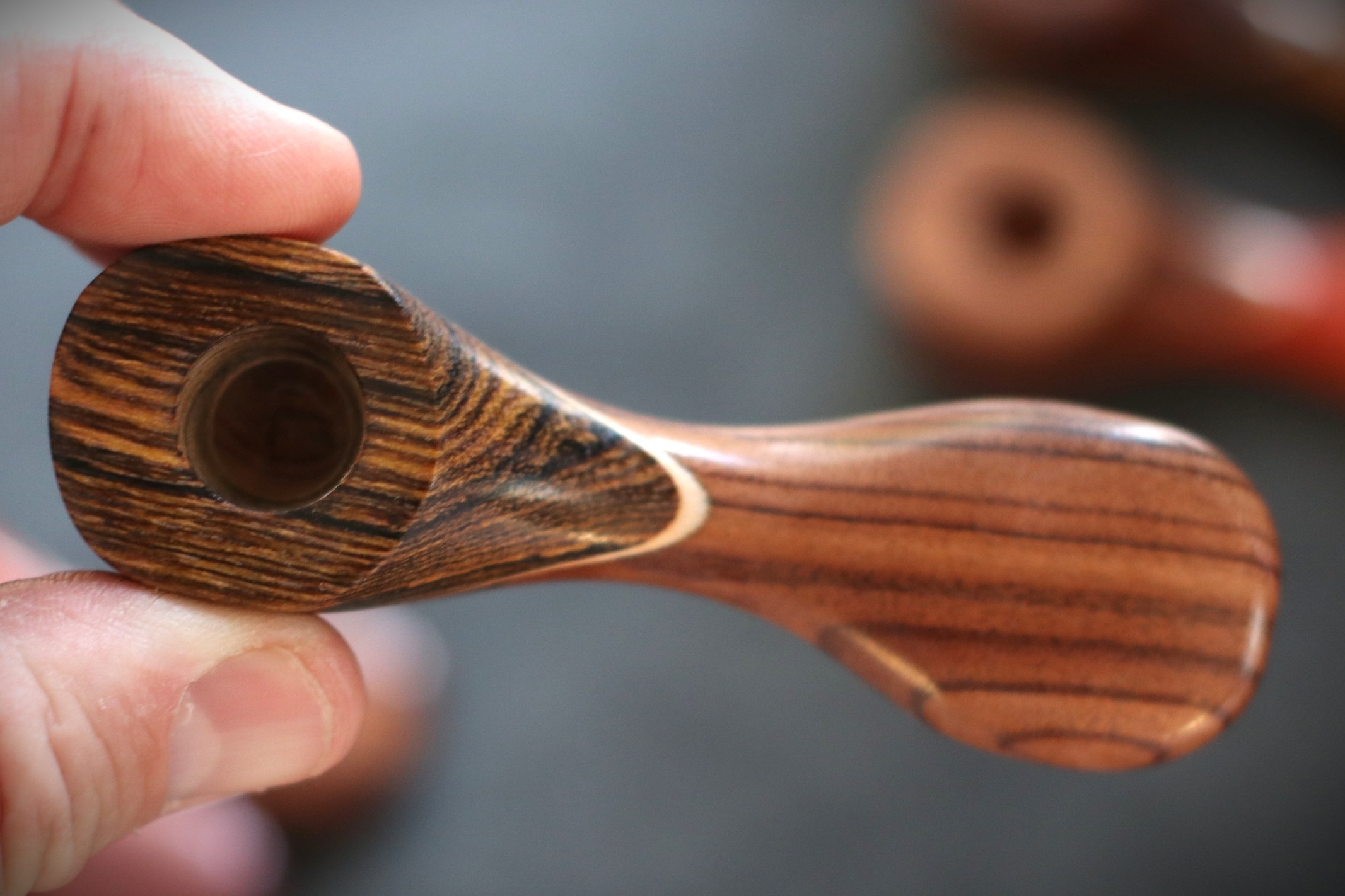 Exotic Wood Pipe-223L-4"-American Handcrafted Smoking Pipe - Exotic Wood Pipe