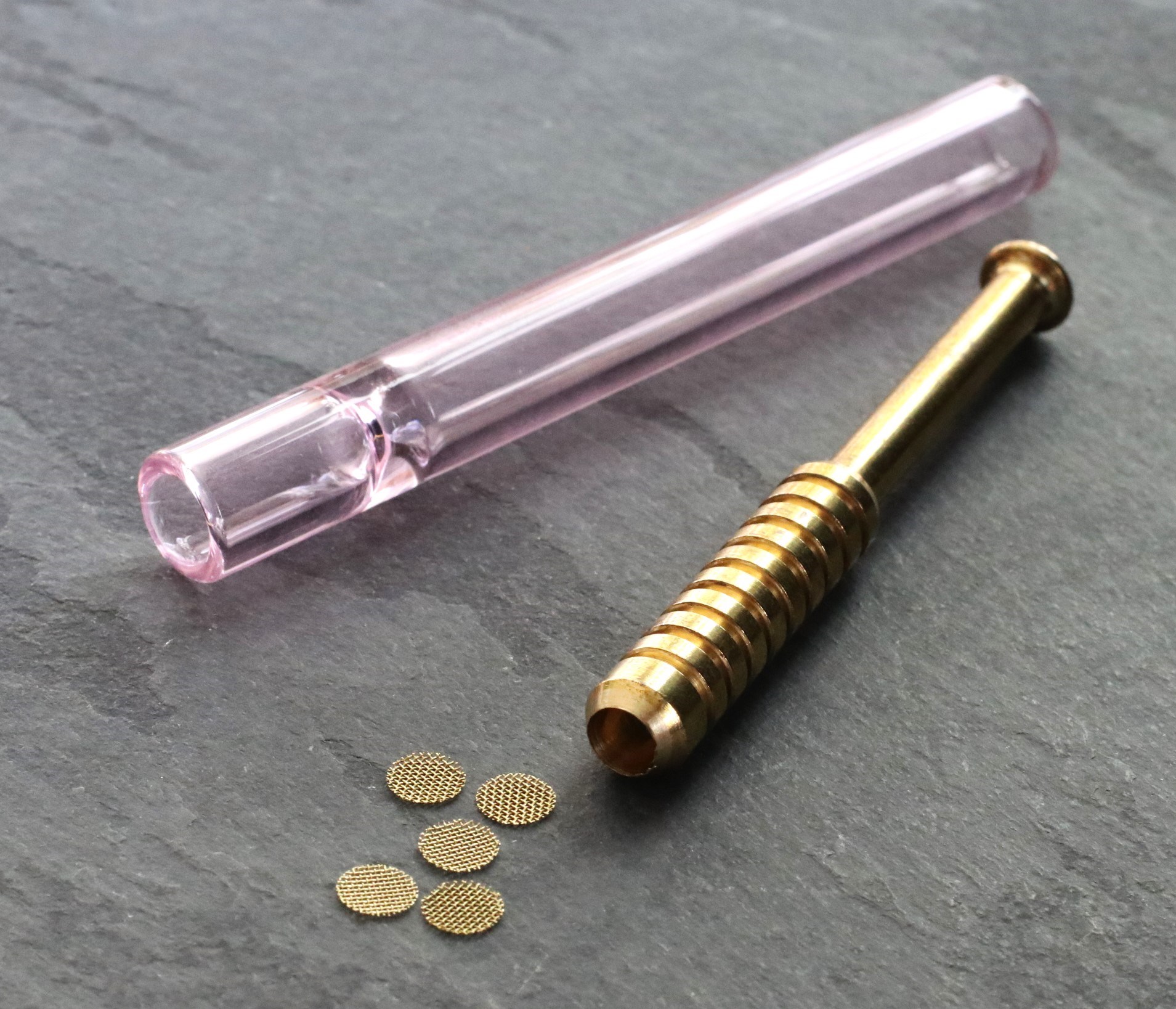 1/4" Brass Screens x 5- Tiny Brass Screens for One Hitter Pipes .25" diameter - .25' Brass Screens for Pipes