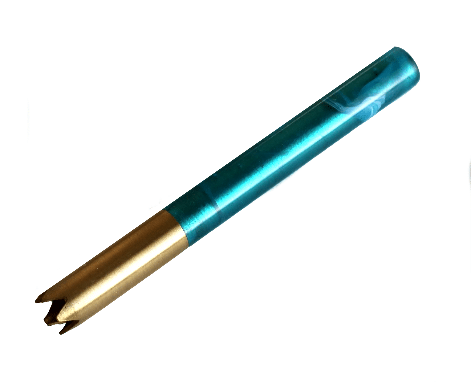 3" Brass Grinder Tip One Hitter Pipes w/wood cover & Brass Poker-Fits most 4" Dugouts