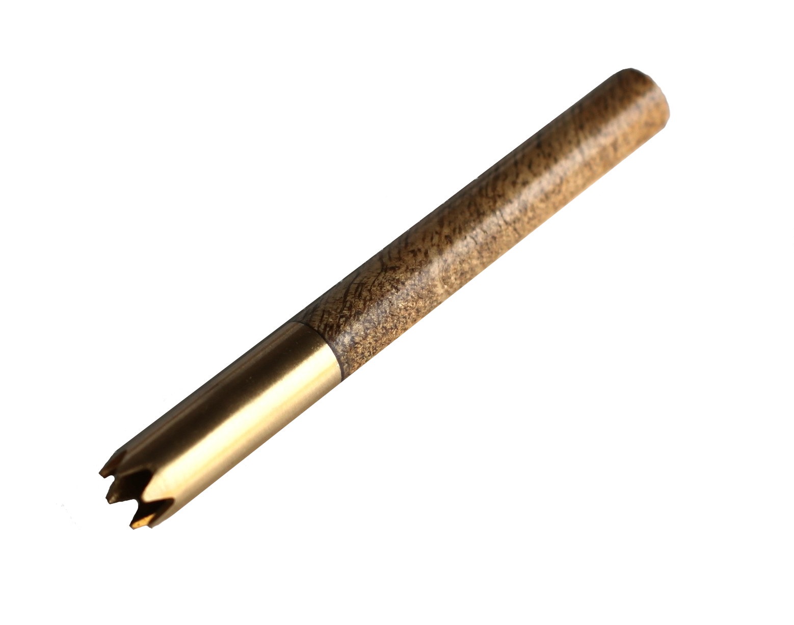 3" Grinder Tip Brass Pipes designed for 4" dugouts-Brass Tube/Wood Cover/Brass Poker included - Brass Grinder Tip Pipe