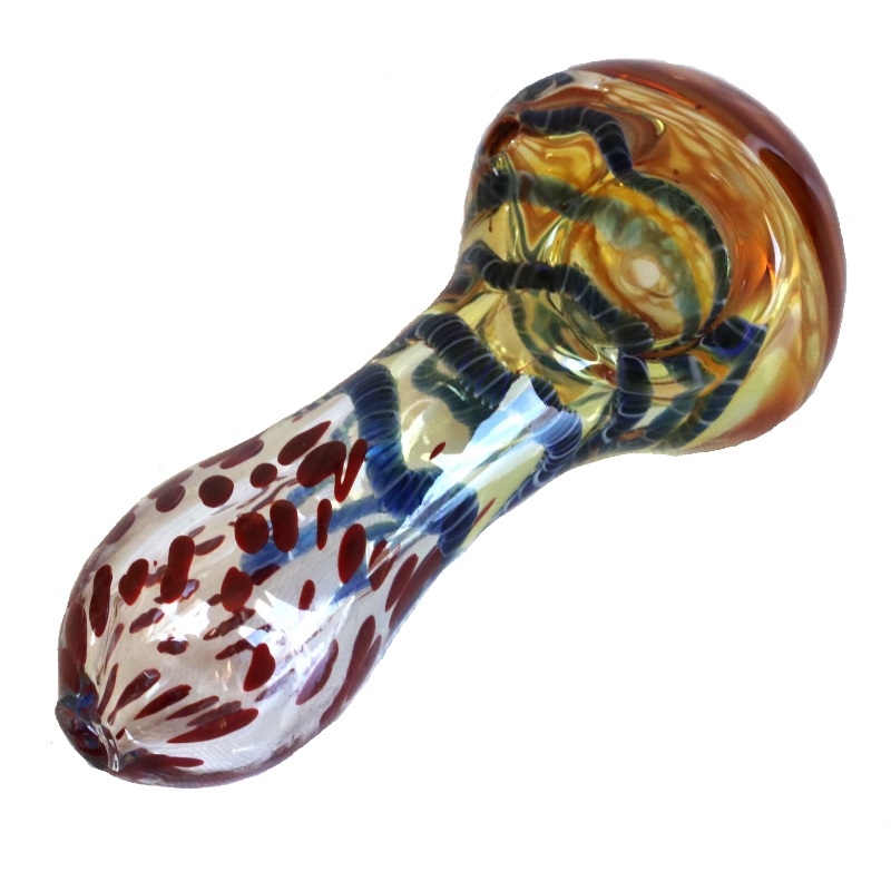 4" Glass Spoon Pipe- Leopard 100mm - Glass Spoon Pipe