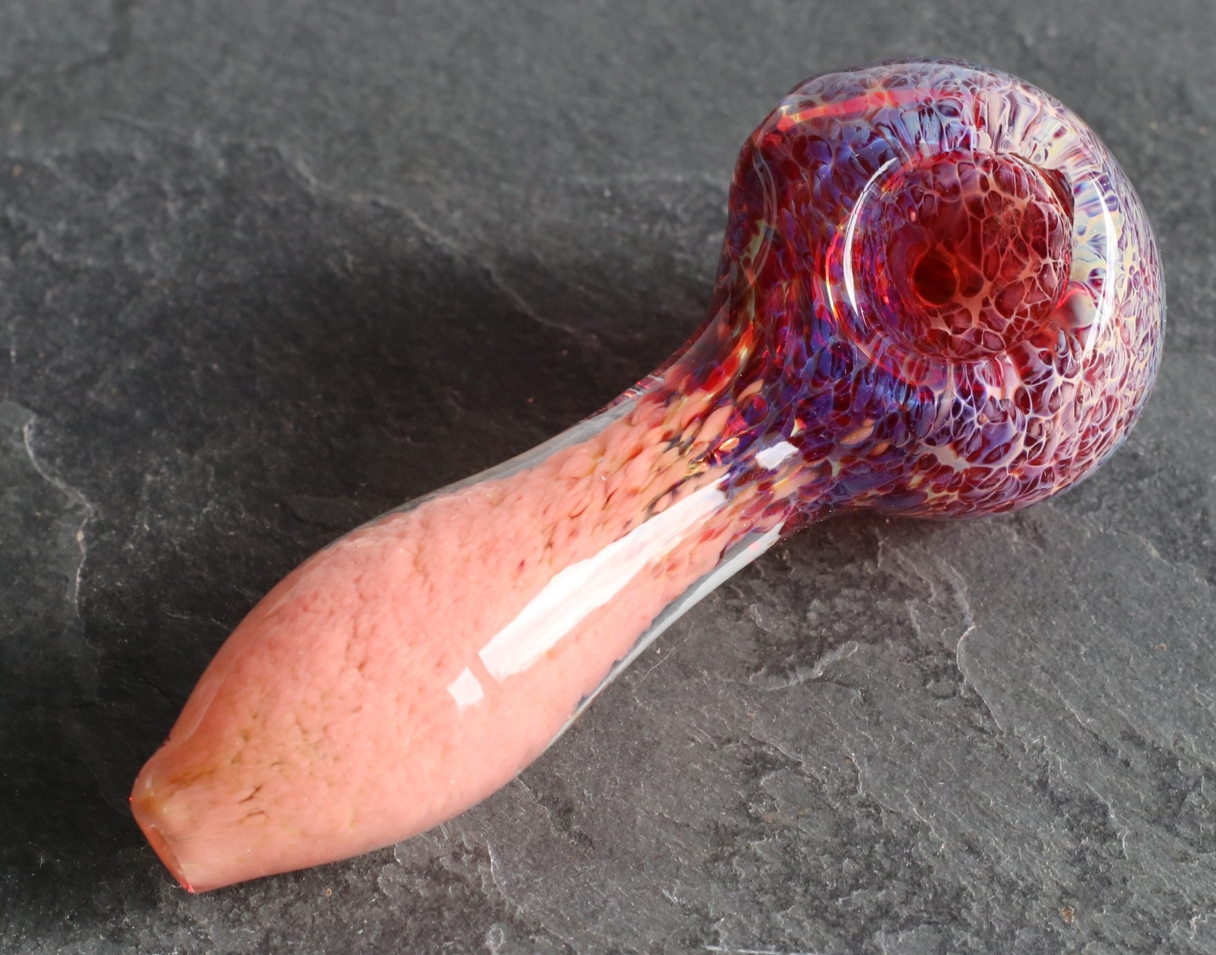 4" Pink Glass Spoon Pipe - Glass Spoon Pipe