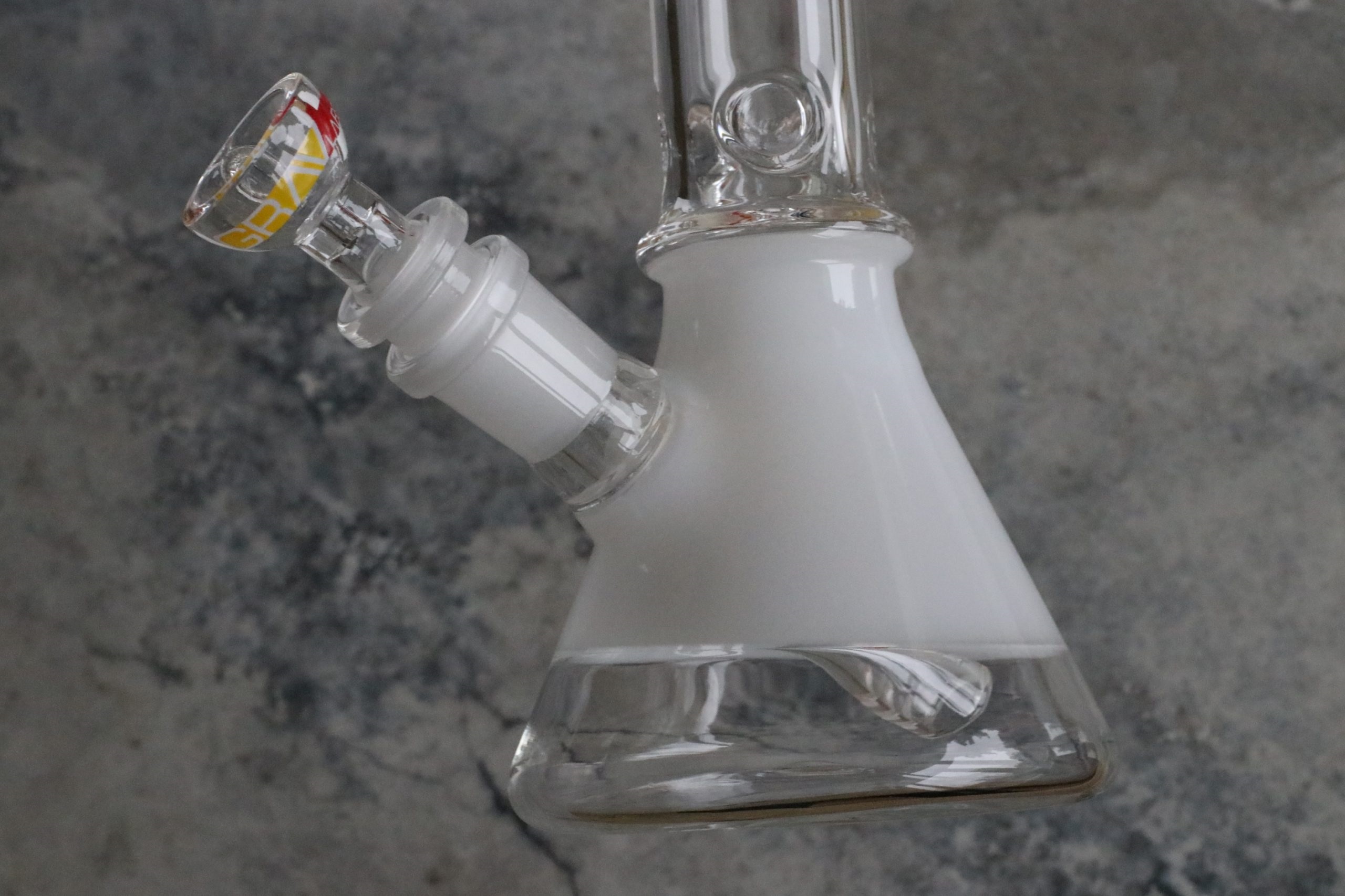 8" GRAV Glass Bong-Water Pipe-Downstem & Herb Slide-Green/Yellow - PRO 420 Marijuana Stash Jars