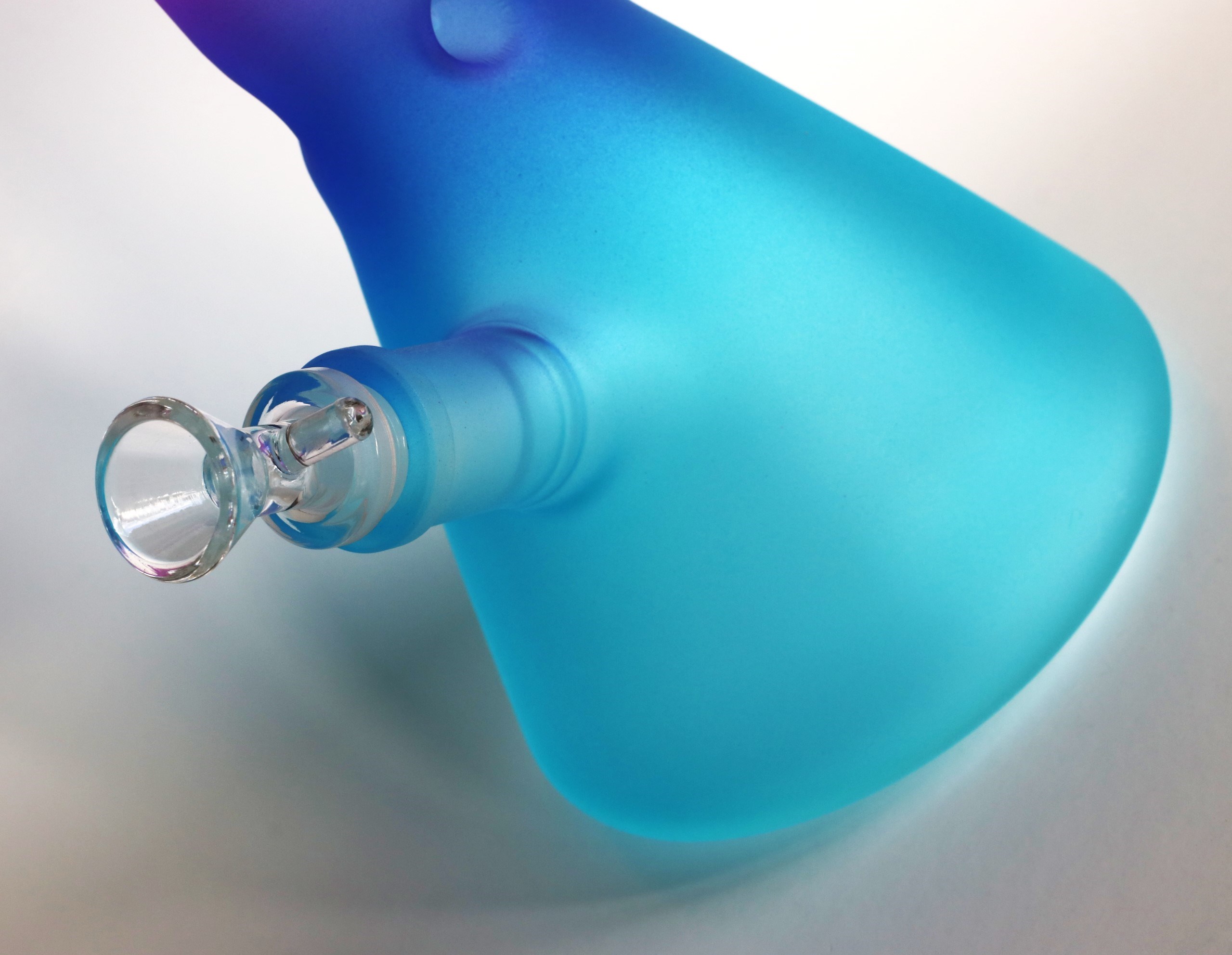 12" GRAV Frosted Glass Bong-Water Pipe-Downstem & Herb Slide-Blue Purple Fade Glow in the Dark - PRO 420 Marijuana Stash Jars-70ml