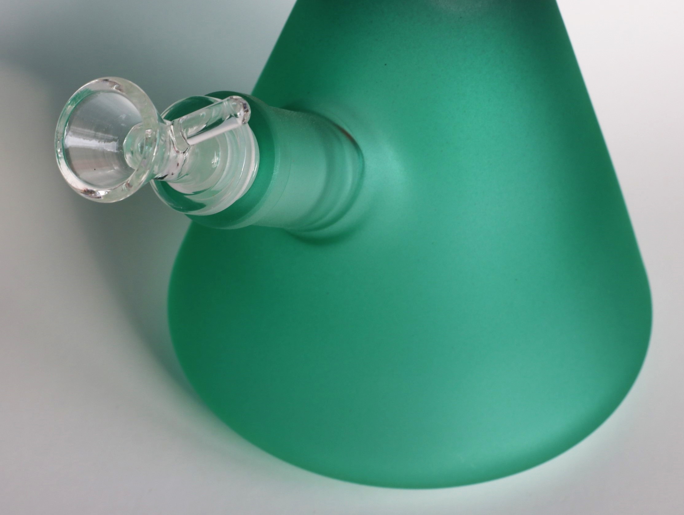 12" GRAV Frosted Glass Bong-Water Pipe-Downstem & Herb Slide-GREEN FIRE Fade Glow in the Dark - Glow in the Dark Water Bong