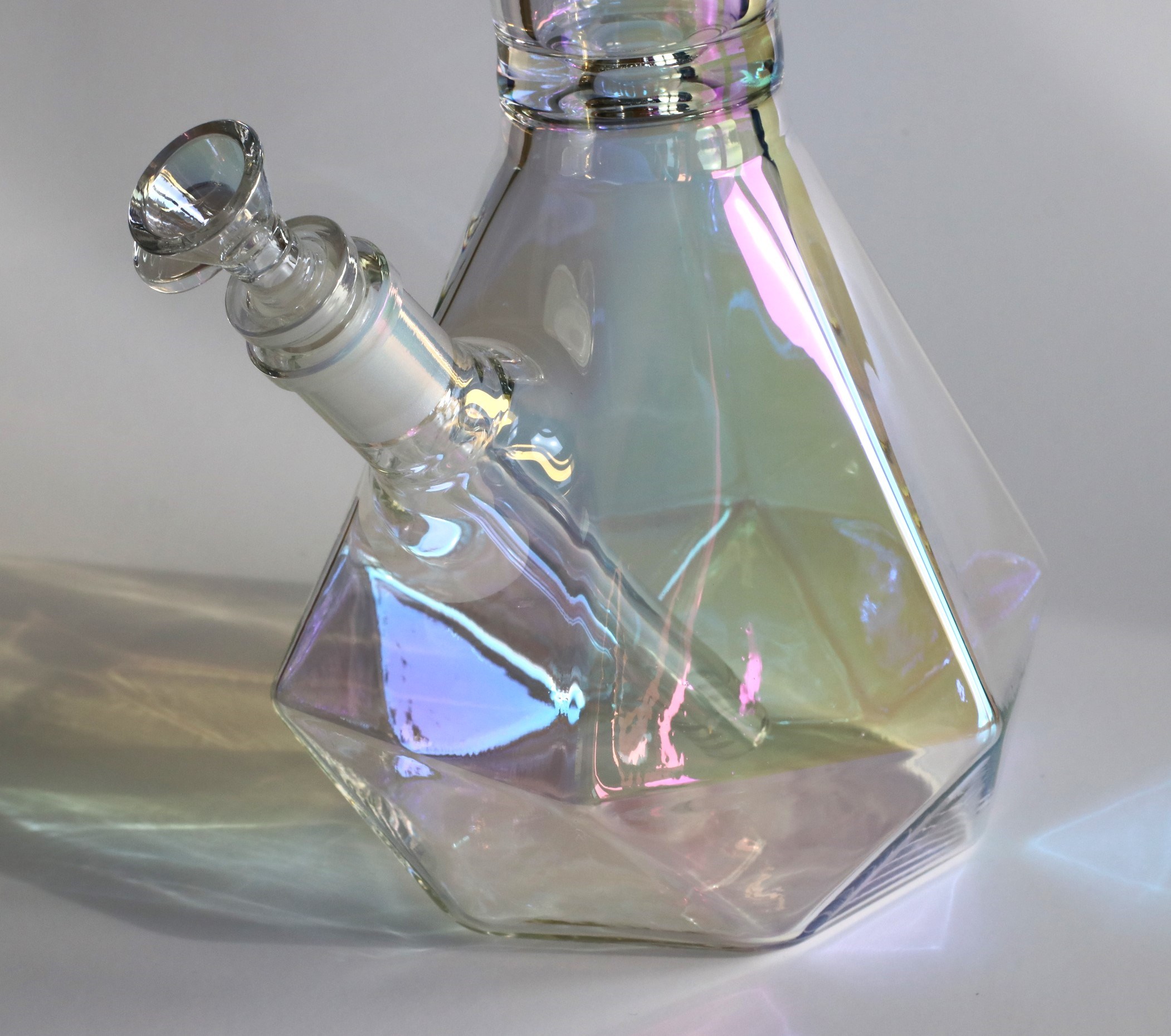 14" Crystal Glass Bong- Glass Beaker-Large Water Bong - Glass Bong