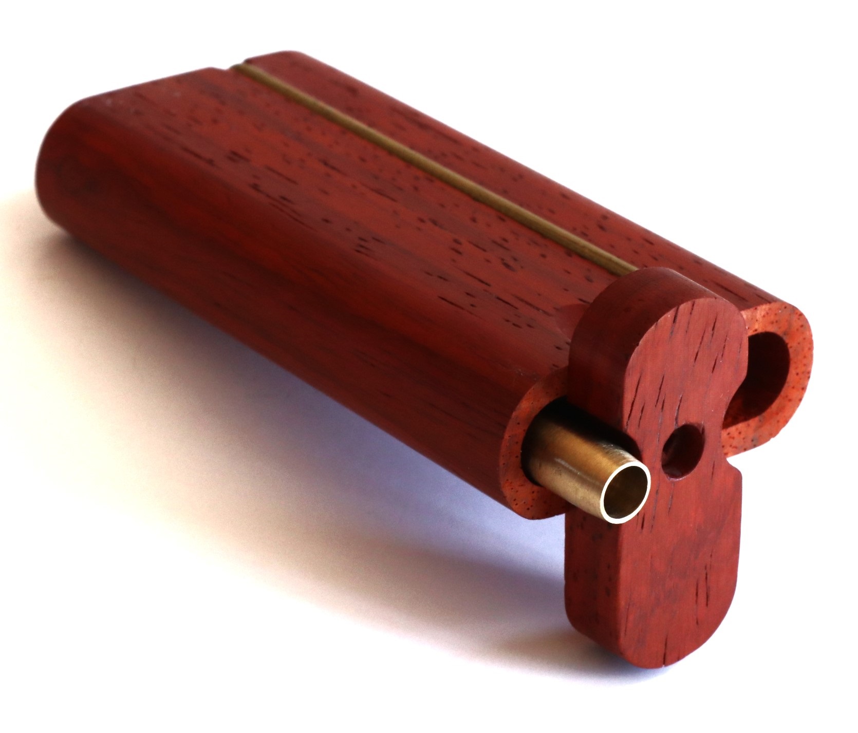 3" & 4" Red Padauk Swivel Lid Dugouts-Built in Poker & One Hitter Pipe - Padauk Dugout