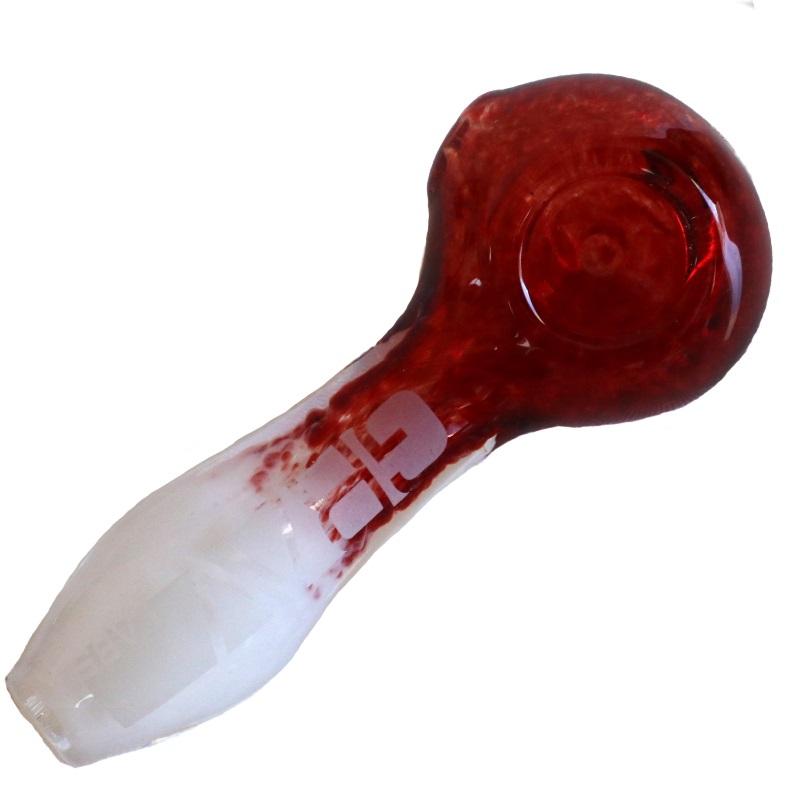 4" Grav Labs Spoon Pipe 100mm Ruby - Glass Spoon Pipe