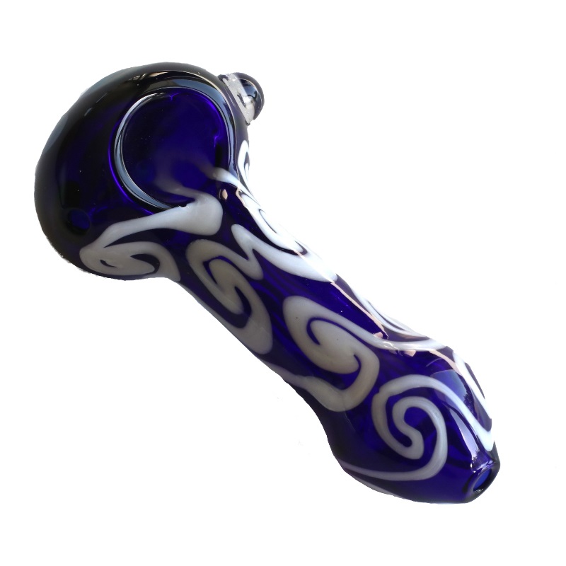 4" Glass Spoon Pipe by PRO 420-Blue - Blue Glass Spoon Pipe by PRO 420