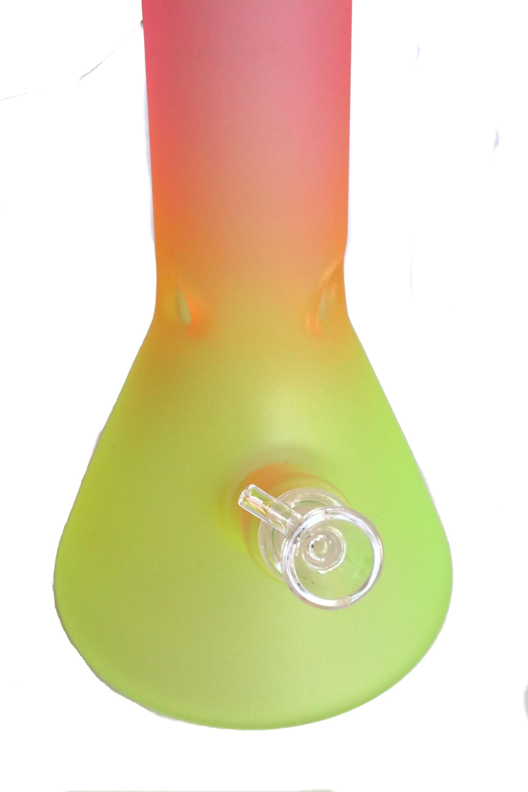 12" GRAV Frosted Glass Bong-Water Pipe-Downstem & Herb Slide-Lime Strawberry Fade Glow in the Dark - Glow in the Dark Glass Bong