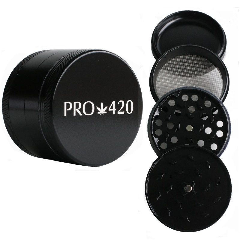 PRO 420 Ceramic Herb Grinder- 63mm Diameter-4 Piece Professional Herb & Marijuana Grinder - PRO 420 Herb Grinder