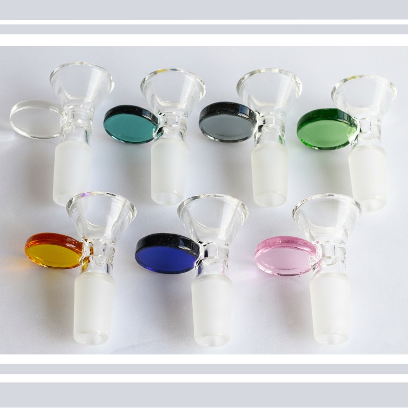 Glass Bowl Insert-14.5 mm- Frosted Male Insert Bowl with Glass Handle